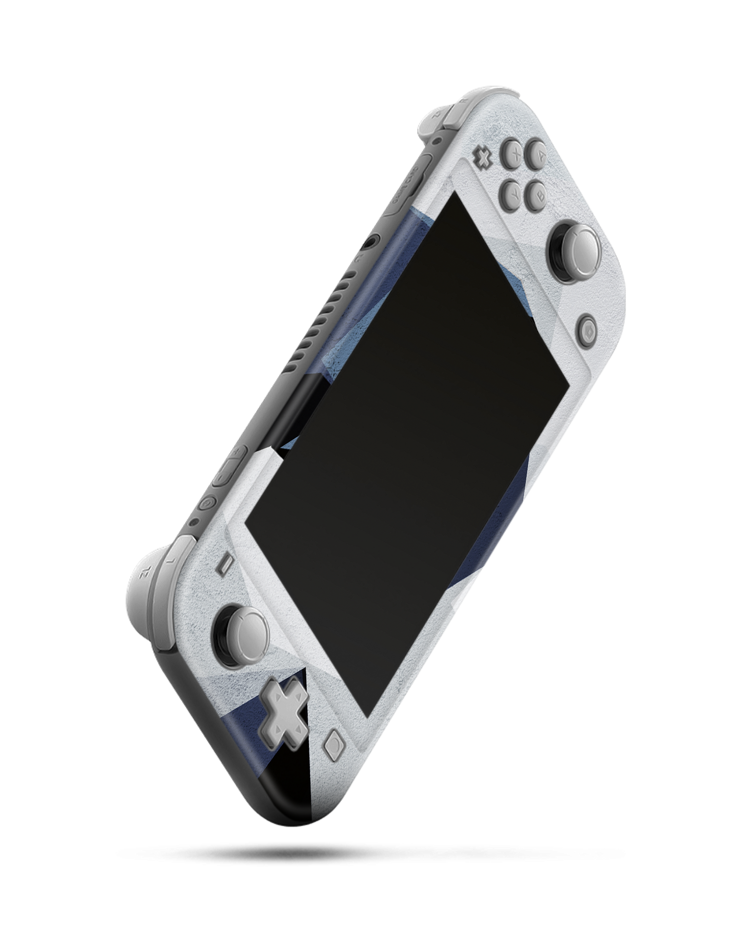 Geometric Camo Blue Konsolen Aufkleber für Nintendo Switch Lite: Seitenansicht