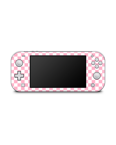 Pink Checkerboard Konsolen Aufkleber für Nintendo Switch Lite: Frontansicht