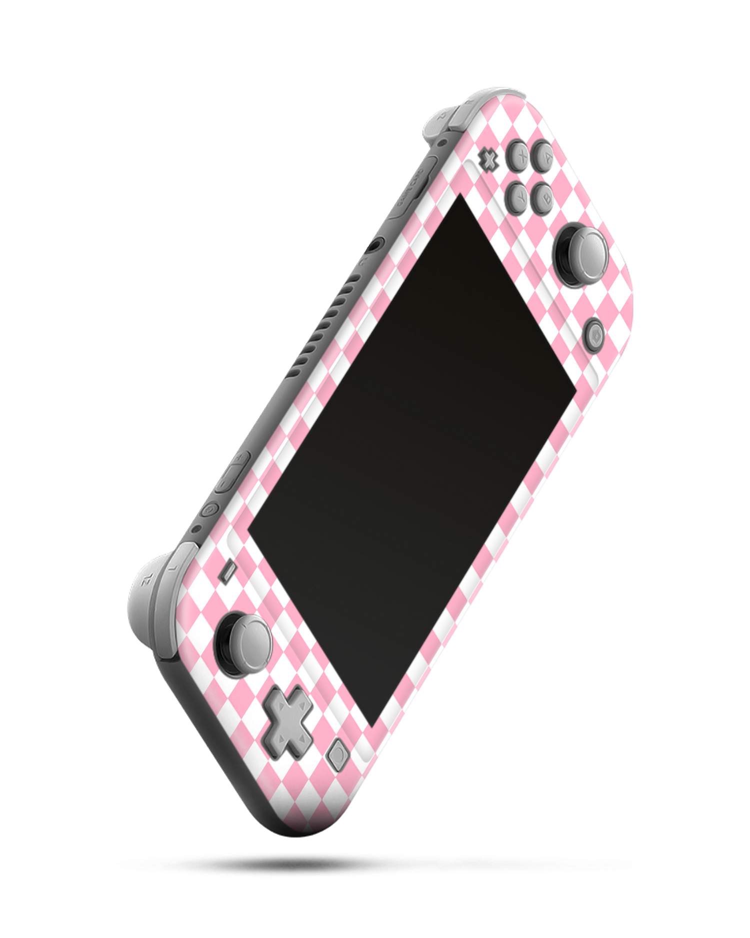 Pink Checkerboard Konsolen Aufkleber für Nintendo Switch Lite: Seitenansicht