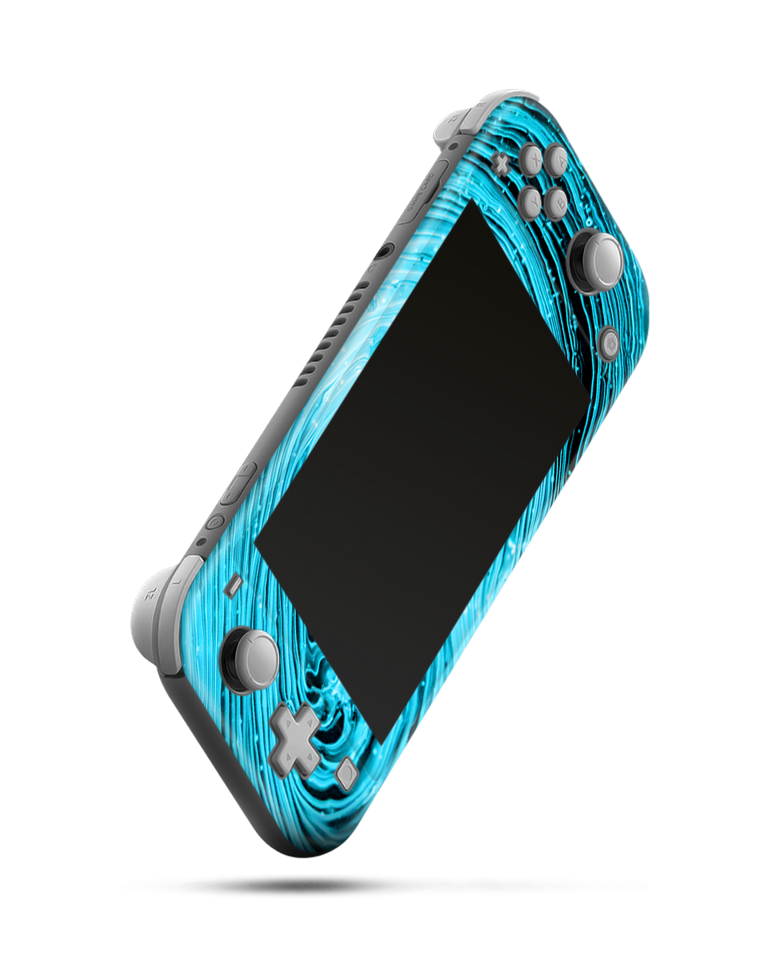 Turquoise Ripples Konsolen Aufkleber für Nintendo Switch Lite: Seitenansicht