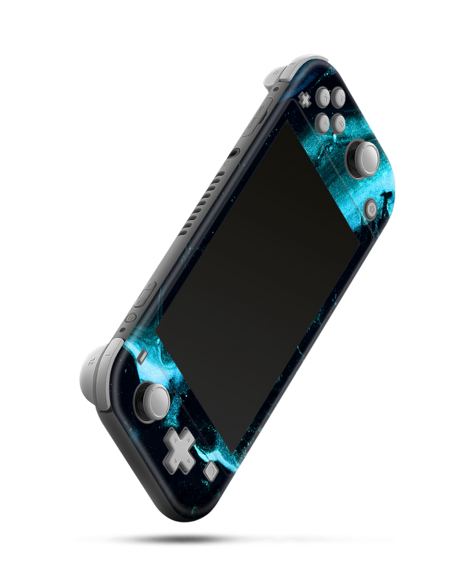 Deep Turquoise Sparkle Konsolen Aufkleber für Nintendo Switch Lite: Seitenansicht