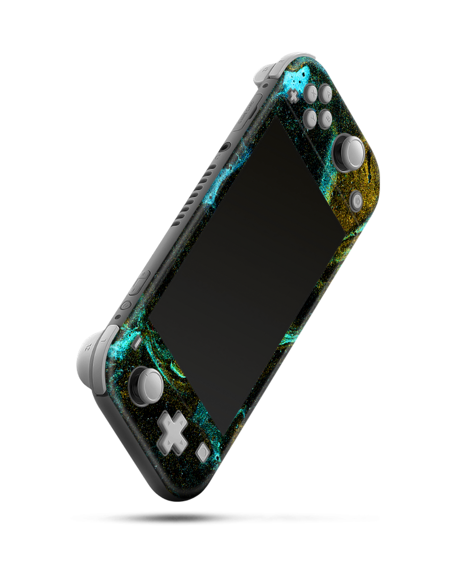 Mint Gold Marble Sparkle Konsolen Aufkleber für Nintendo Switch Lite: Seitenansicht