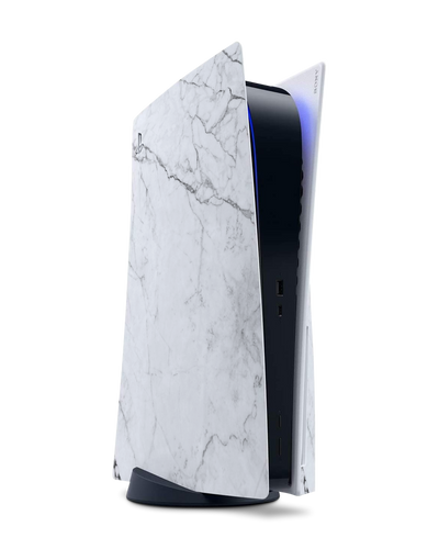 White Marble Konsolen Aufkleber für Sony PlayStation 5