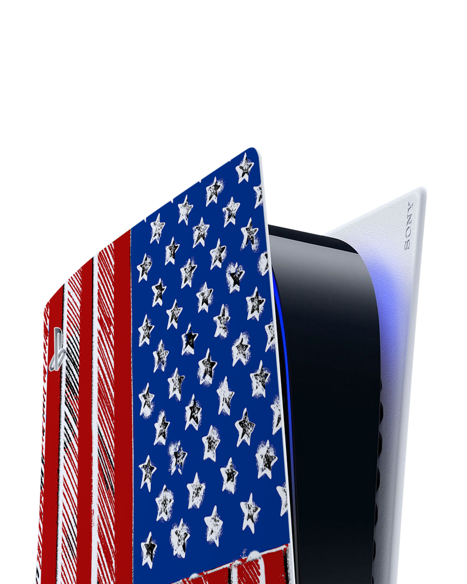 American Flag Color Konsolen Aufkleber für Sony PlayStation 5: Detailansicht