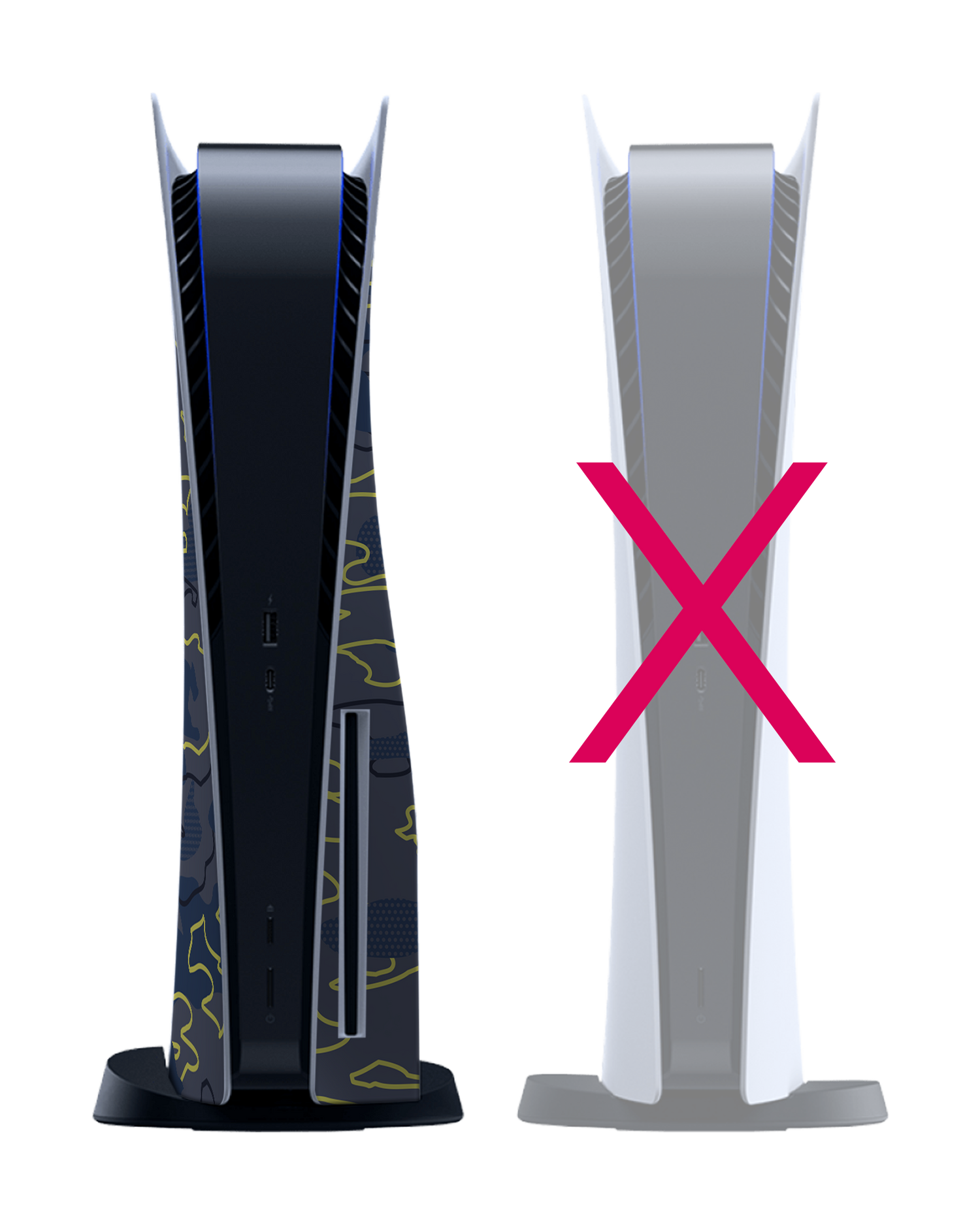 Linear Camo Konsolen Aufkleber für Sony PlayStation 5: Frontansicht