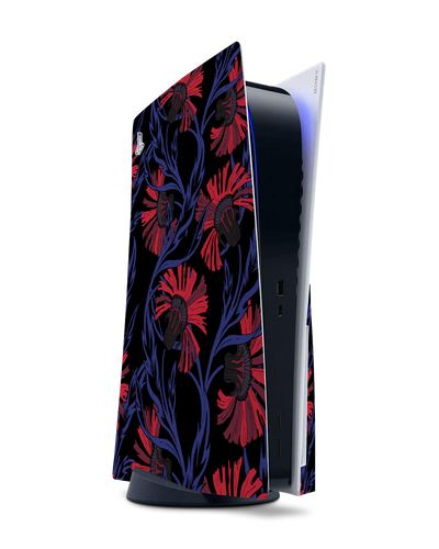 Midnight Floral Konsolen Aufkleber für Sony PlayStation 5