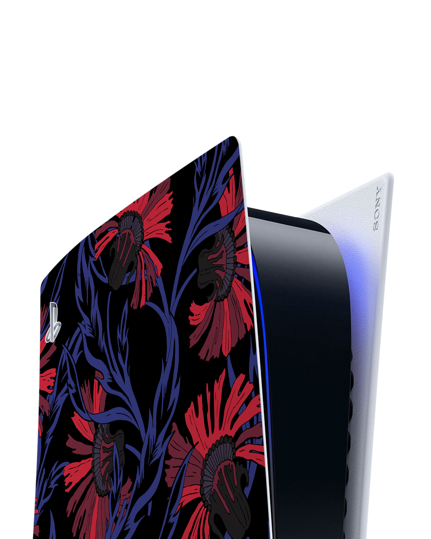 Midnight Floral Konsolen Aufkleber für Sony PlayStation 5: Detailansicht