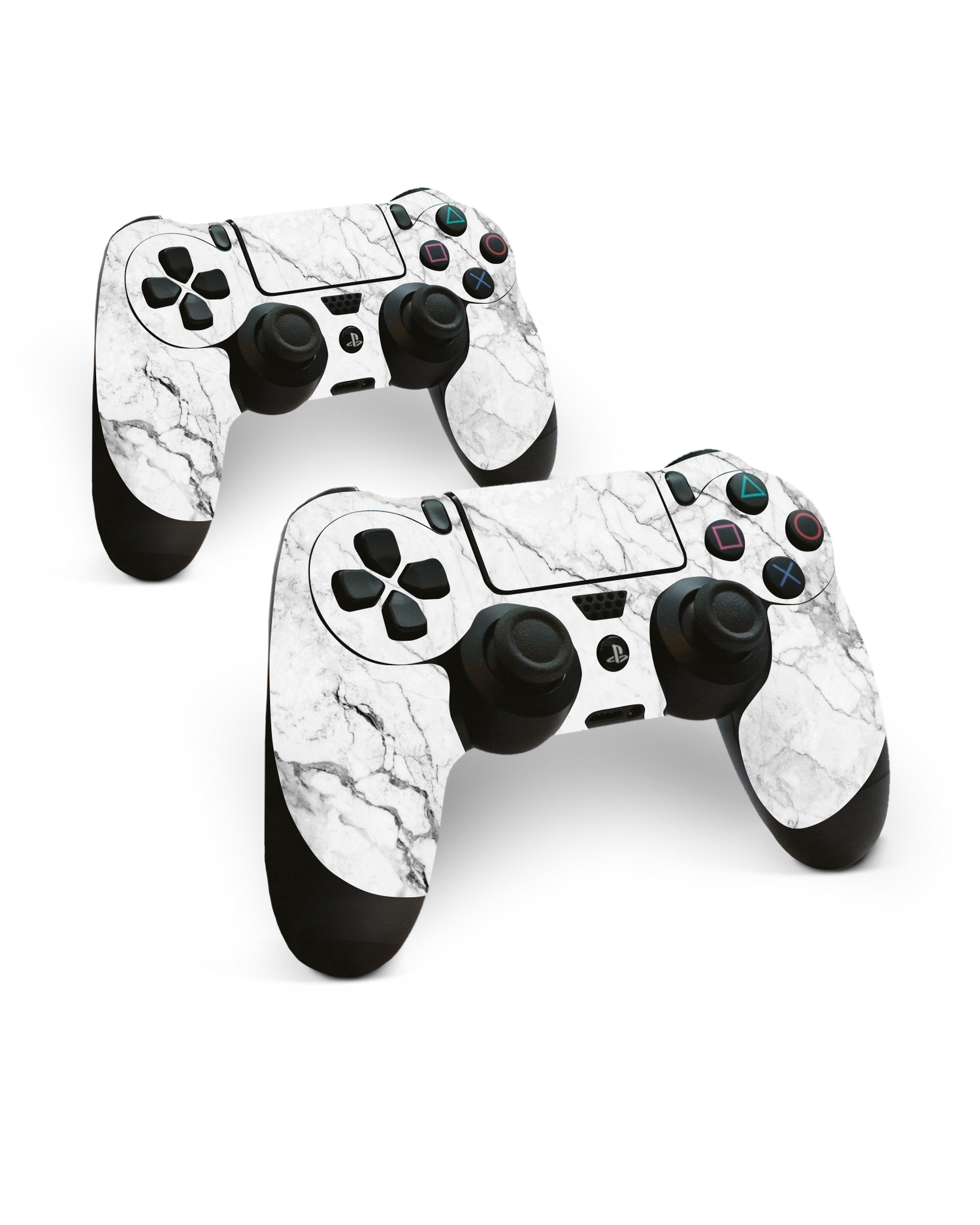 White Marble Konsolen Aufkleber für Sony PlayStation 4 Controller: Frontansicht
