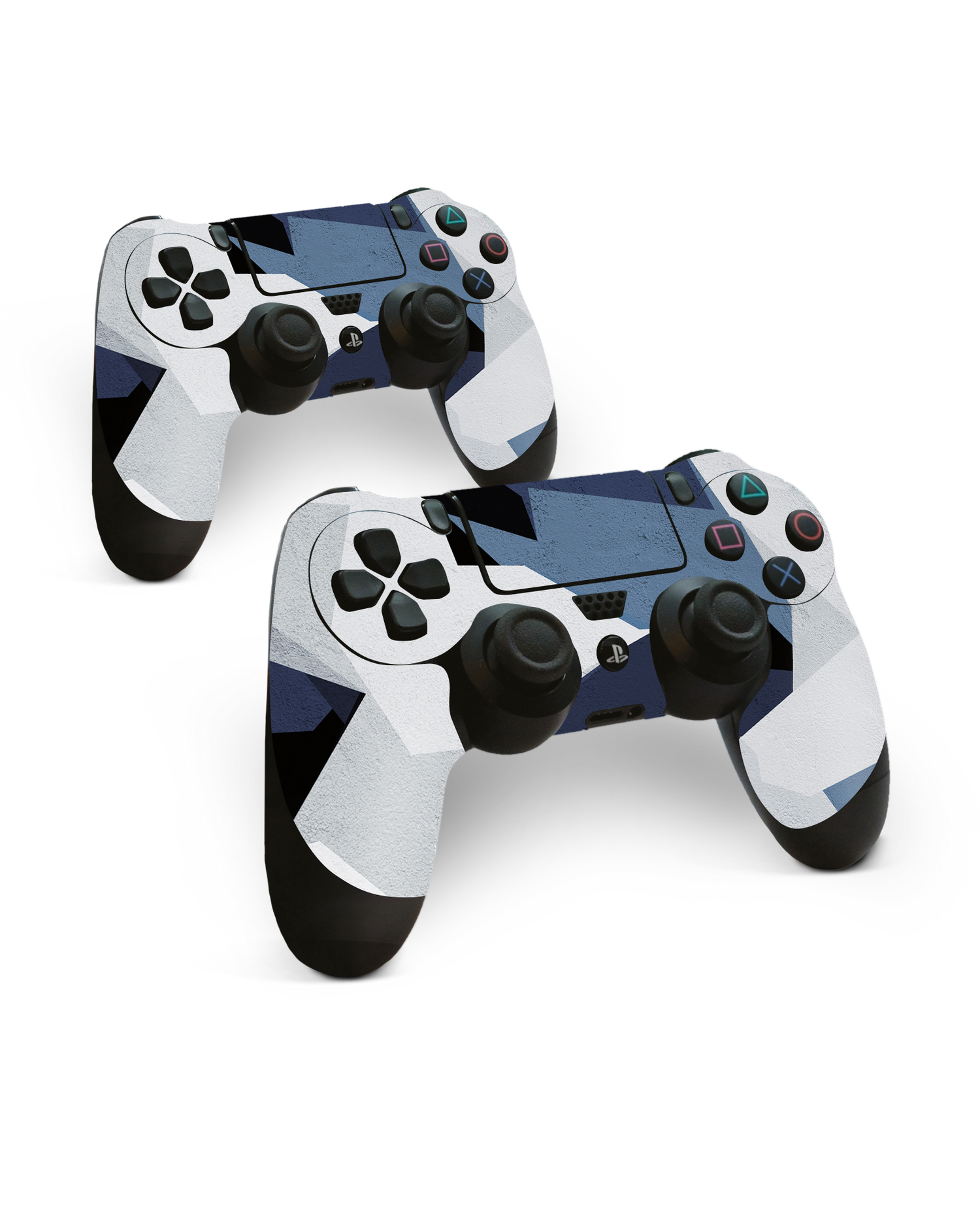 Geometric Camo Blue Konsolen Aufkleber für Sony PlayStation 4 Controller: Frontansicht
