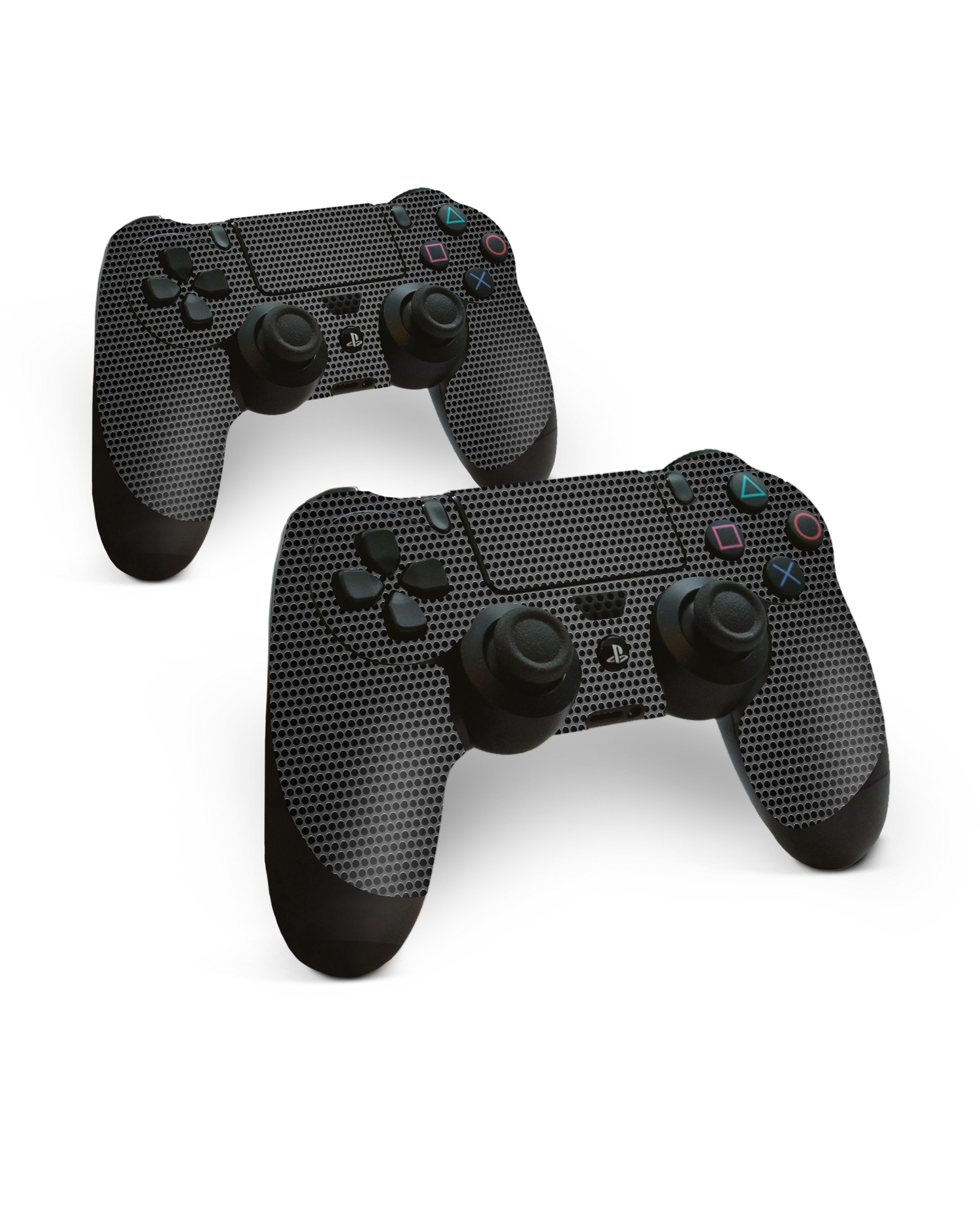 Carbon II Konsolen Aufkleber für Sony PlayStation 4 Controller: Frontansicht