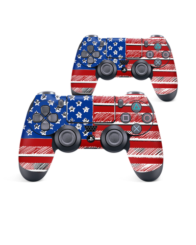American Flag Color Konsolen Aufkleber für Sony PlayStation 4 Controller: Seitenansicht