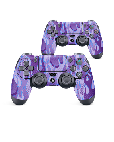 Purple Flames Konsolen Aufkleber für Sony PlayStation 4 Controller: Seitenansicht