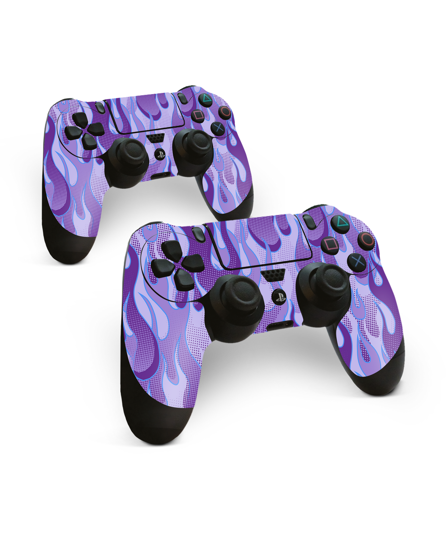 Purple Flames Konsolen Aufkleber für Sony PlayStation 4 Controller: Frontansicht
