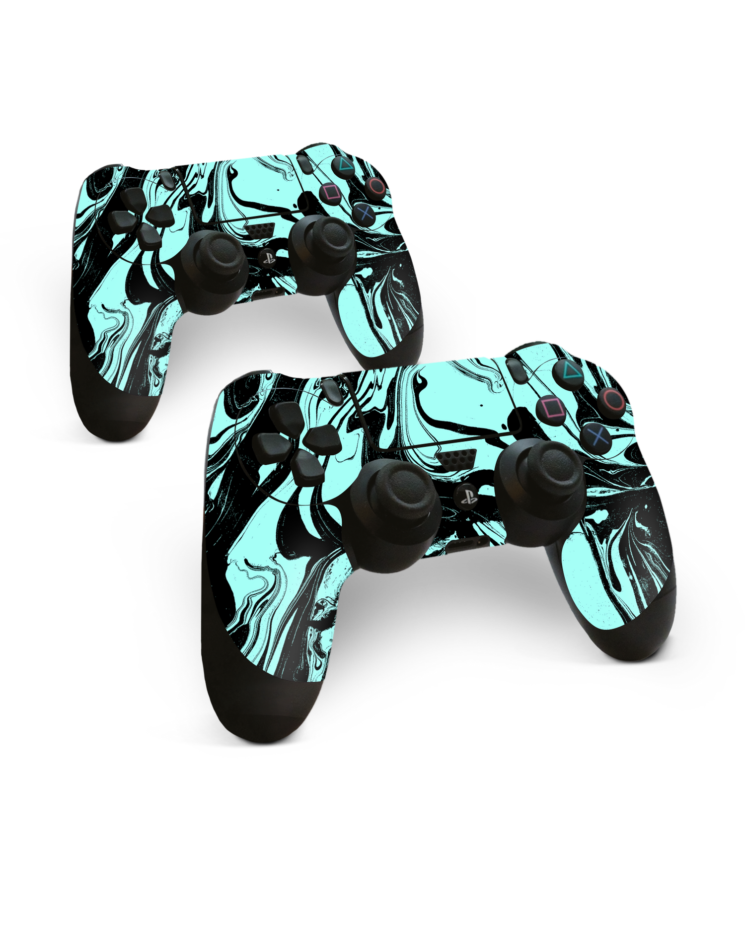 Mint Swirl Konsolen Aufkleber für Sony PlayStation 4 Controller: Frontansicht