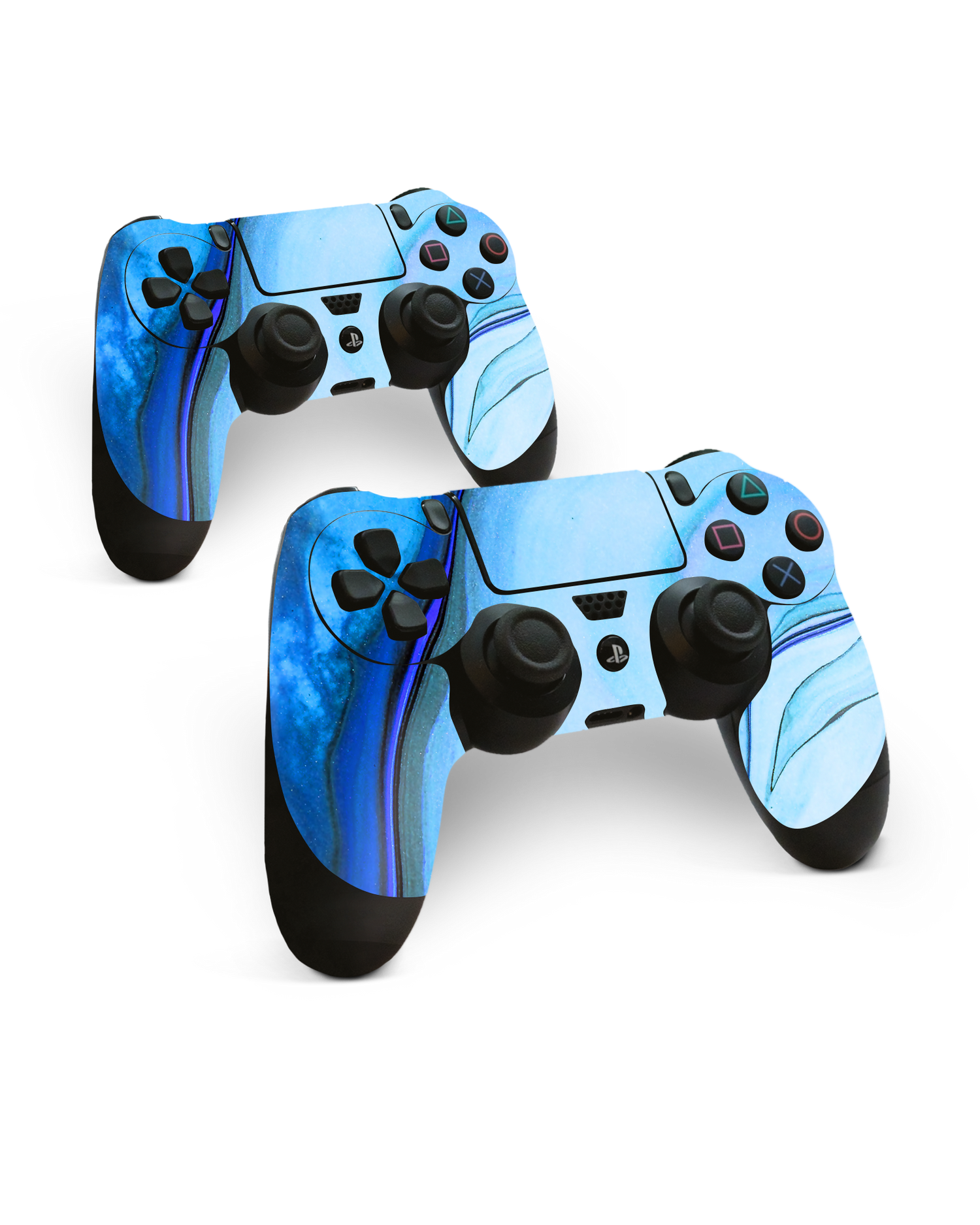 Cool Blues Konsolen Aufkleber für Sony PlayStation 4 Controller: Frontansicht