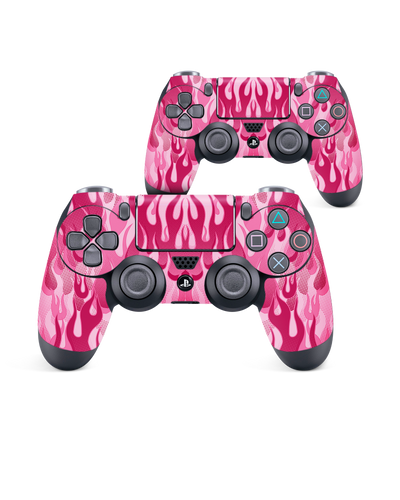 Pink Flames Konsolen Aufkleber für Sony PlayStation 4 Controller: Seitenansicht