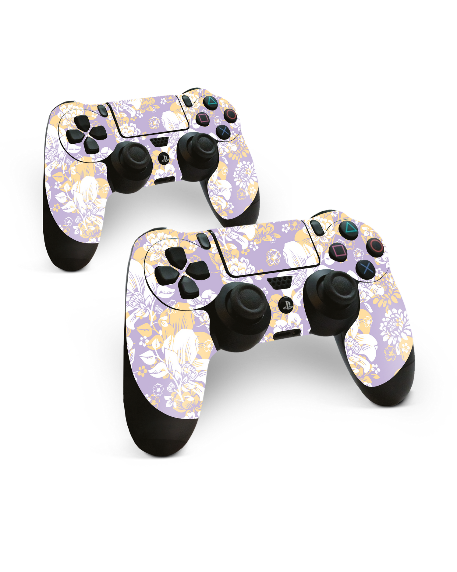 Lavender Floral Konsolen Aufkleber für Sony PlayStation 4 Controller: Frontansicht