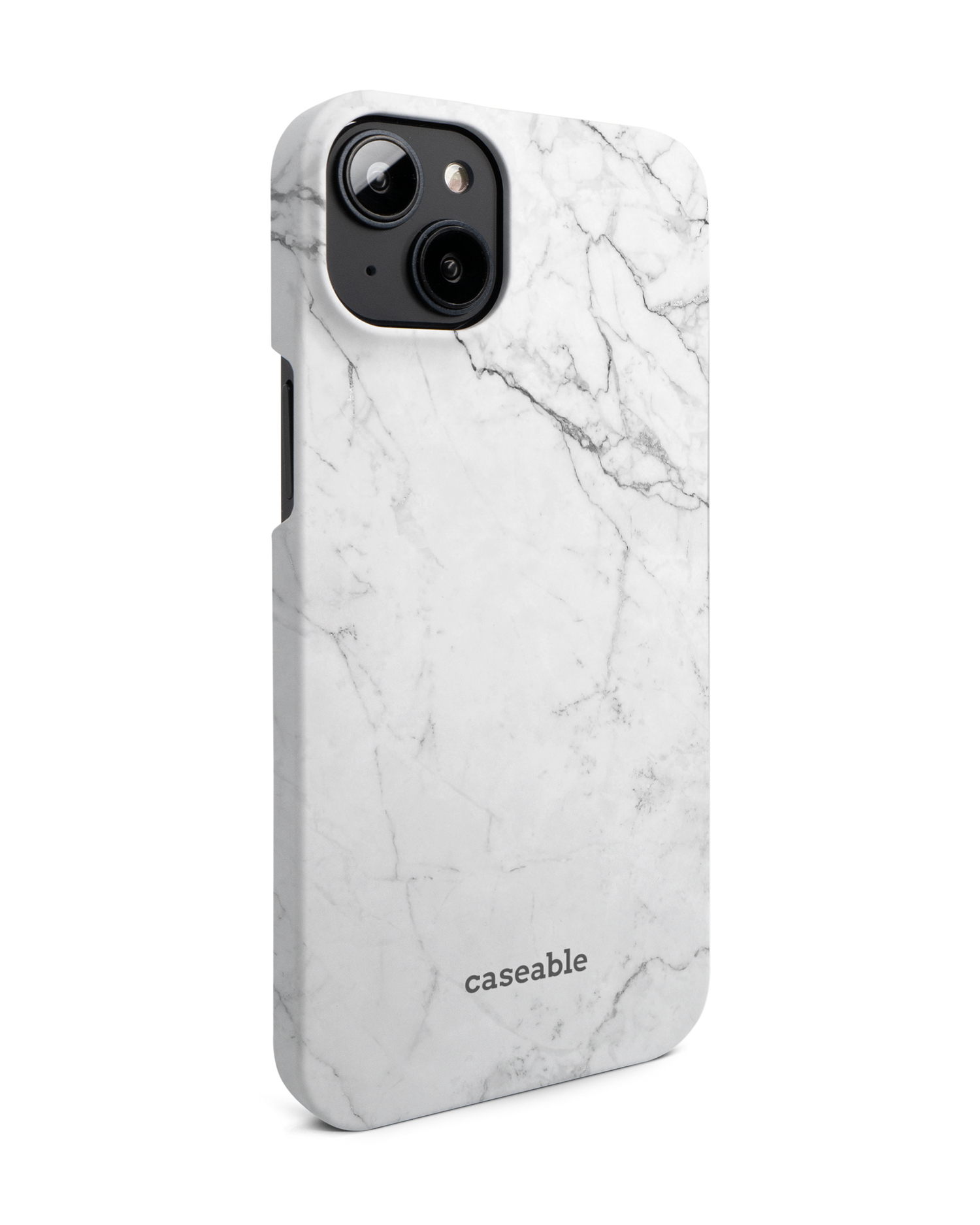 White Marble Hardcase Handyhülle für Apple iPhone 14 Plus: Seitenansicht links