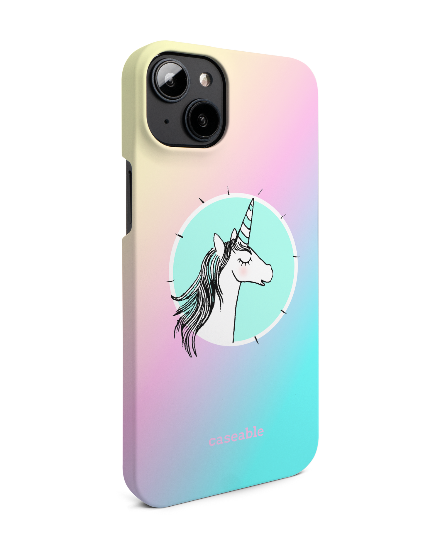 Happiness Unicorn Hardcase Handyhülle für Apple iPhone 14 Plus: Seitenansicht links