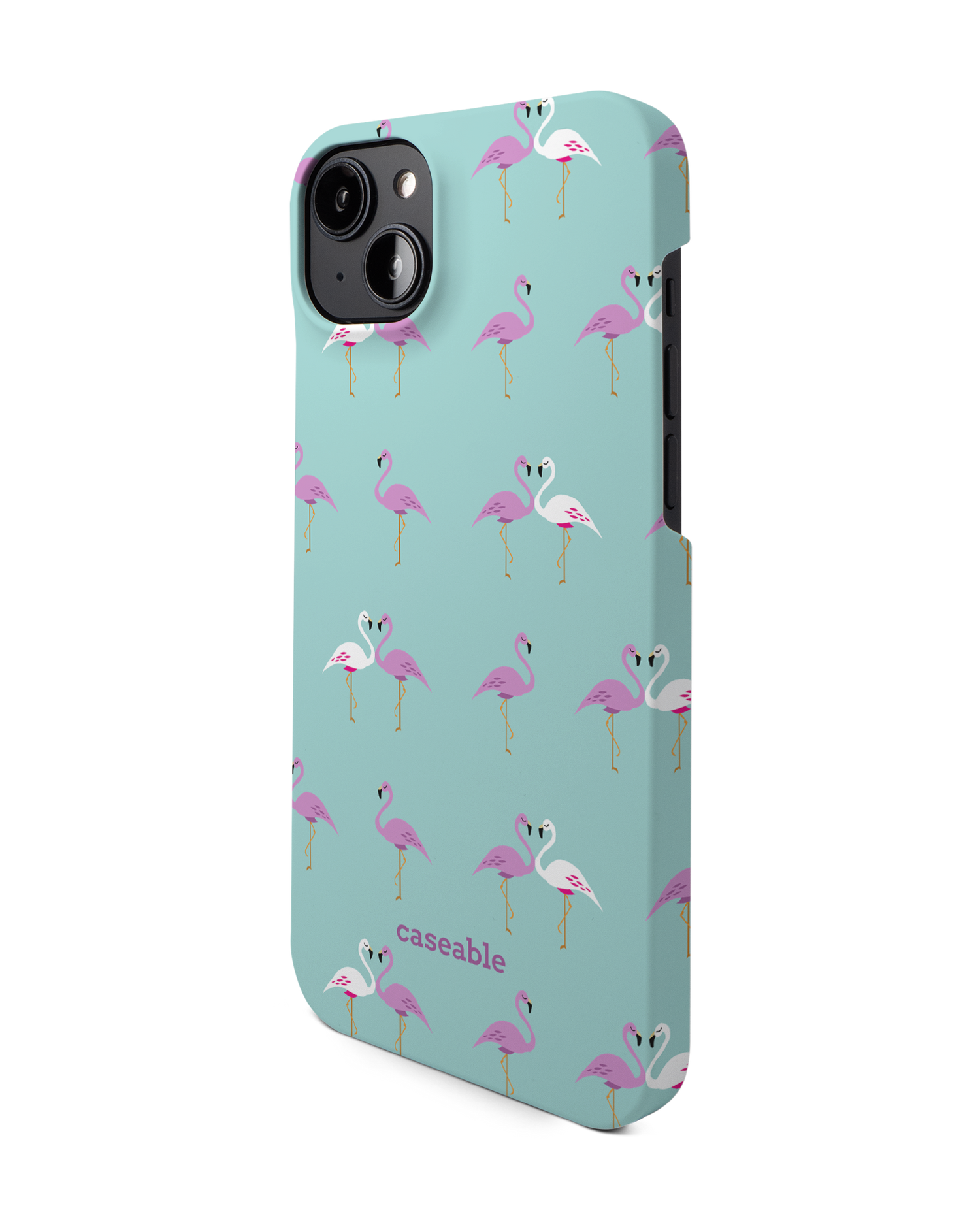 Two Flamingos Hardcase Handyhülle für Apple iPhone 14 Plus: Seitenansicht rechts