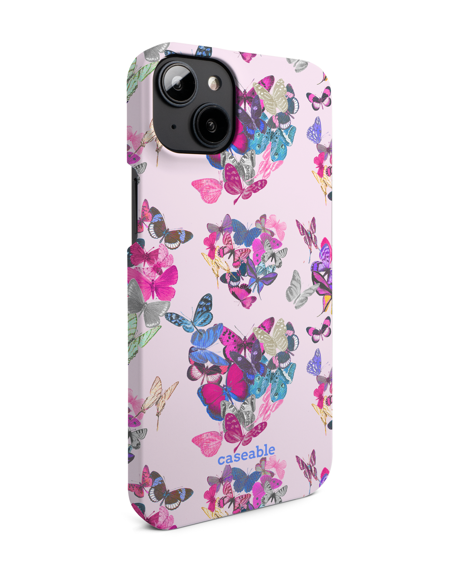 Butterfly Love Hardcase Handyhülle für Apple iPhone 14 Plus: Seitenansicht links