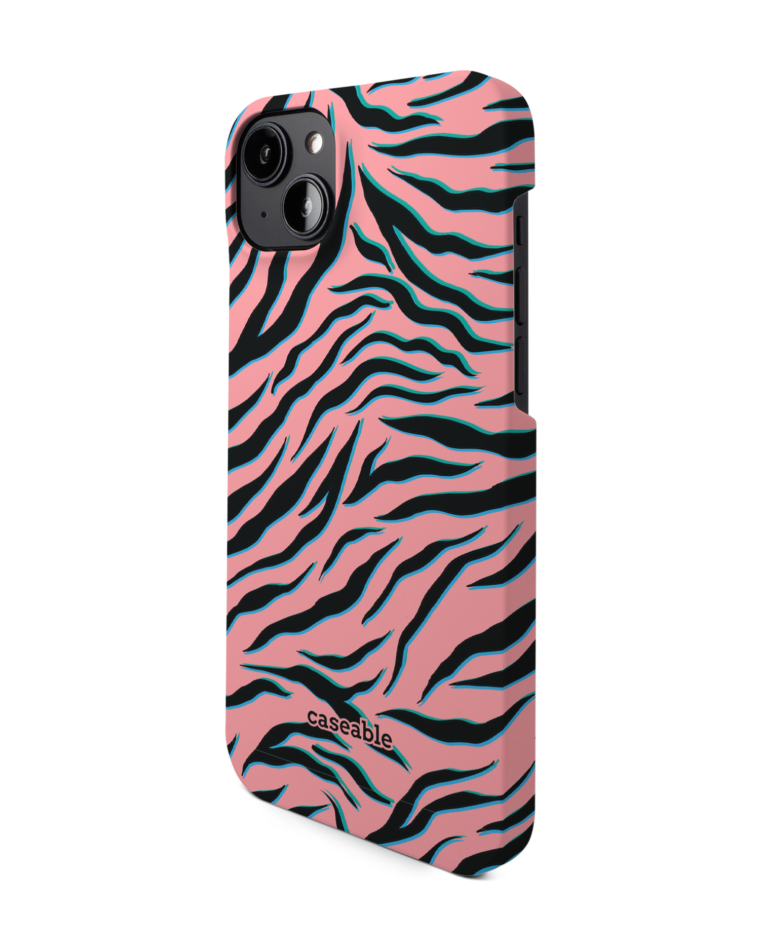 Pink Zebra Hardcase Handyhülle für Apple iPhone 14 Plus: Seitenansicht rechts