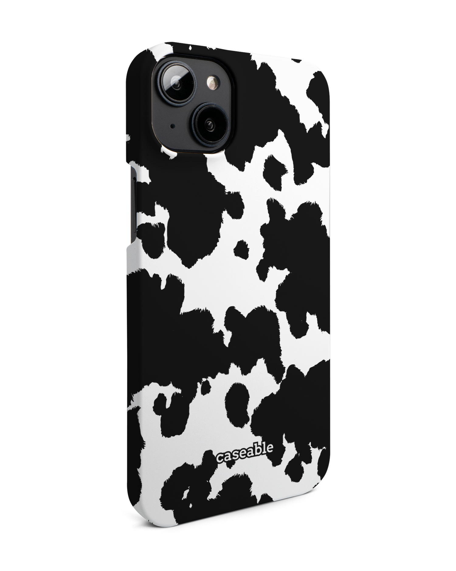 Cow Print Hardcase Handyhülle für Apple iPhone 14 Plus: Seitenansicht links