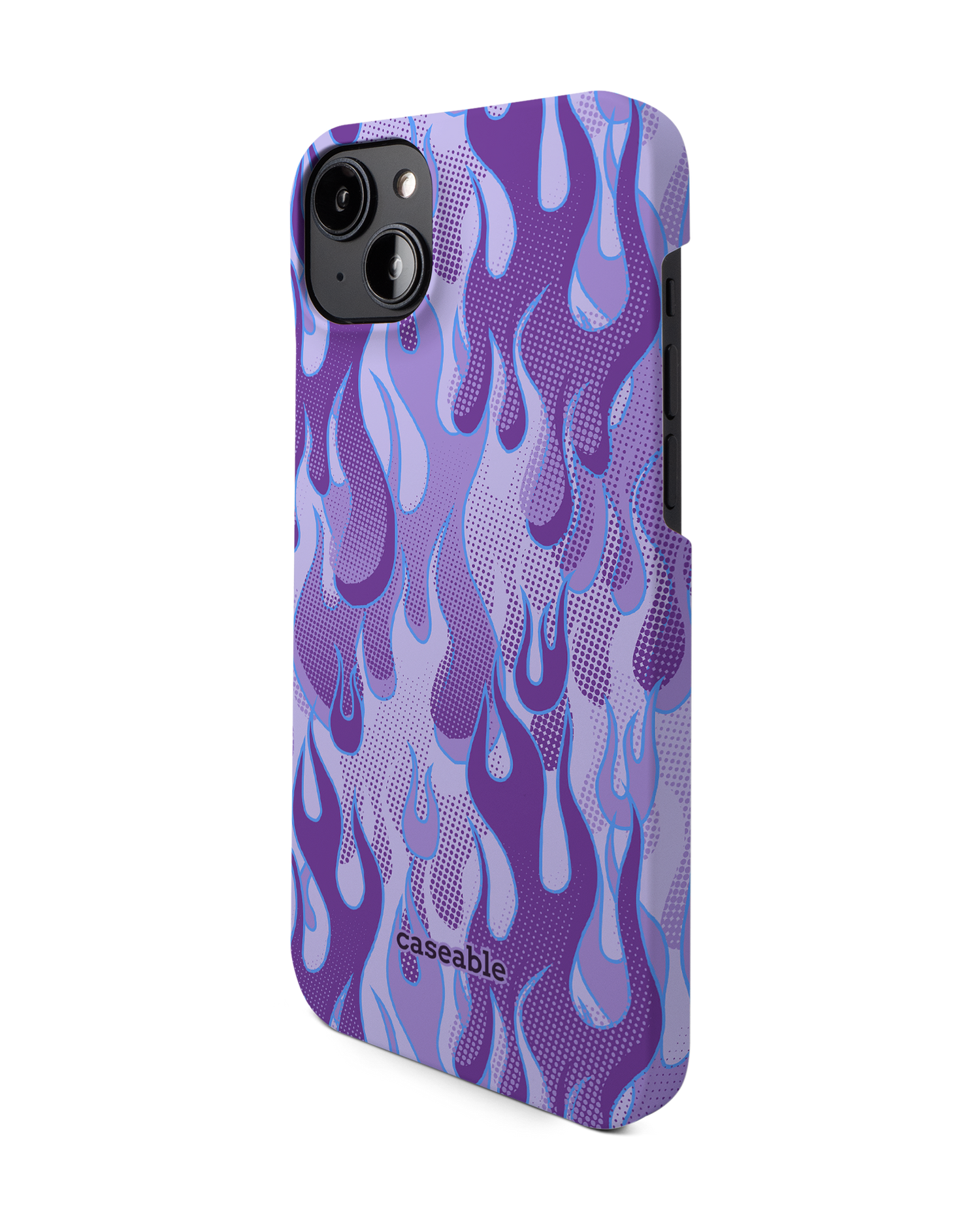 Purple Flames Hardcase Handyhülle für Apple iPhone 14 Plus: Seitenansicht rechts