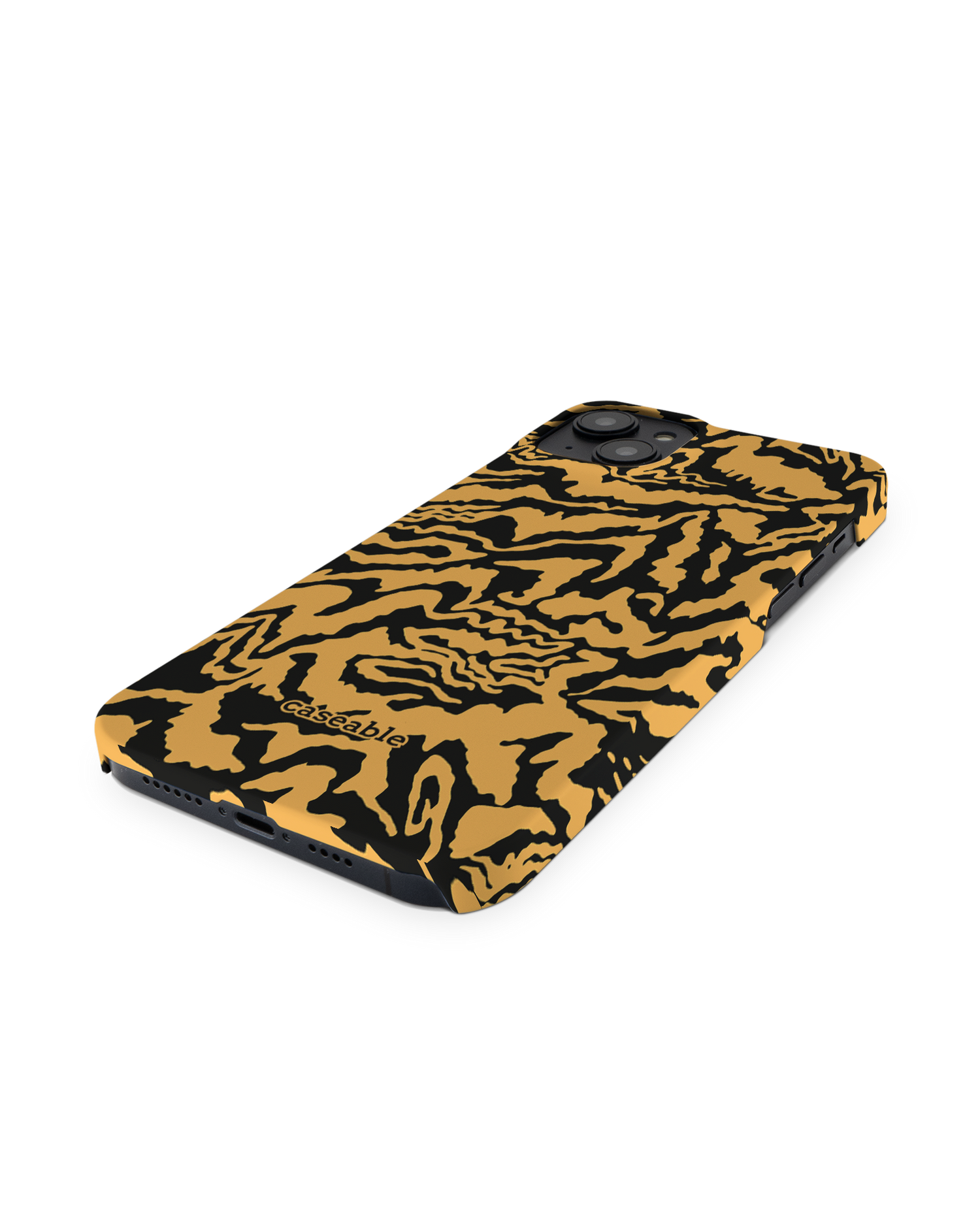 Warped Tiger Stripes Hardcase Handyhülle für Apple iPhone 14 Plus: Perspektivansicht