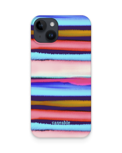 Watercolor Stripes Hardcase Handyhülle für Apple iPhone 14 Plus