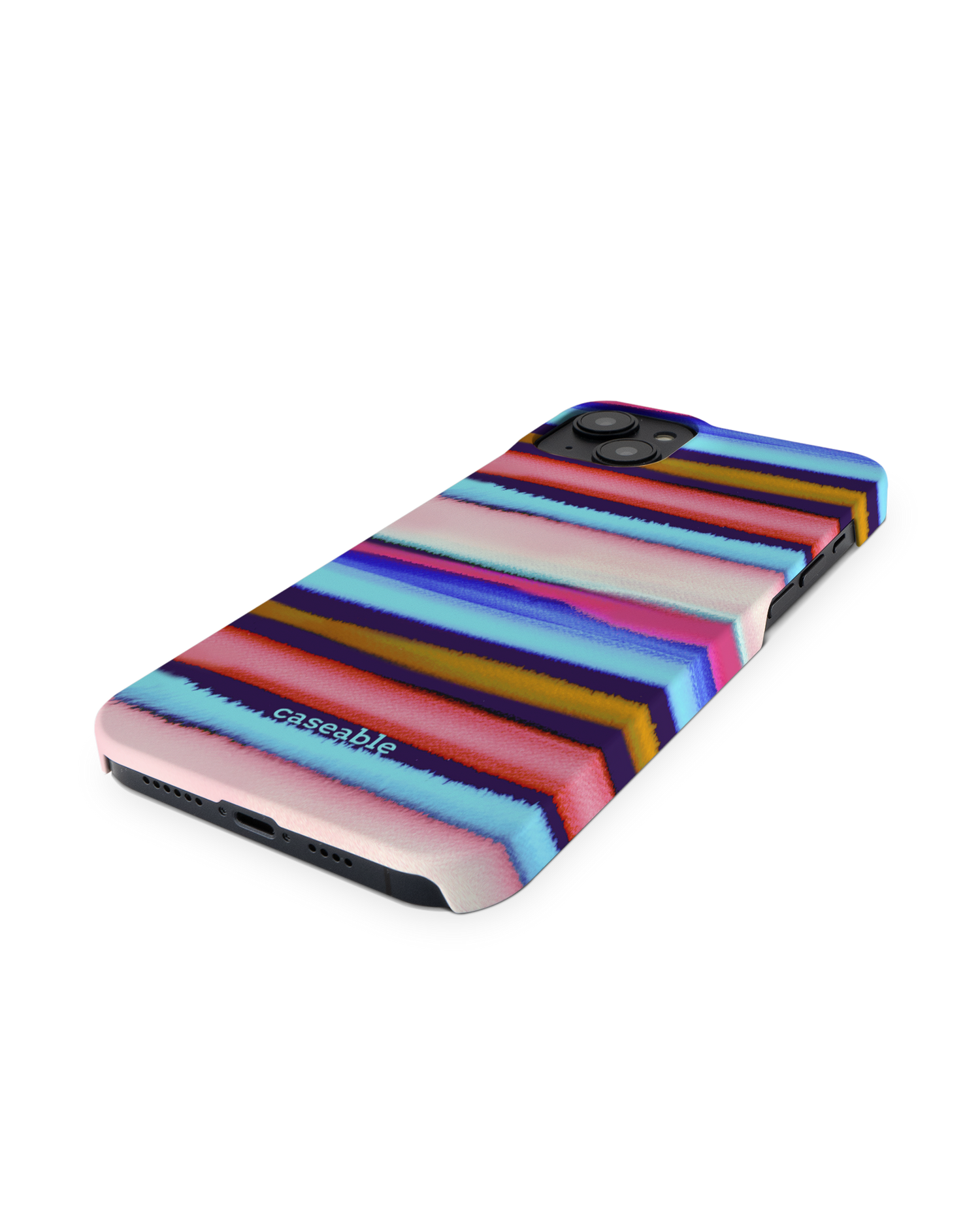 Watercolor Stripes Hardcase Handyhülle für Apple iPhone 14 Plus: Perspektivansicht