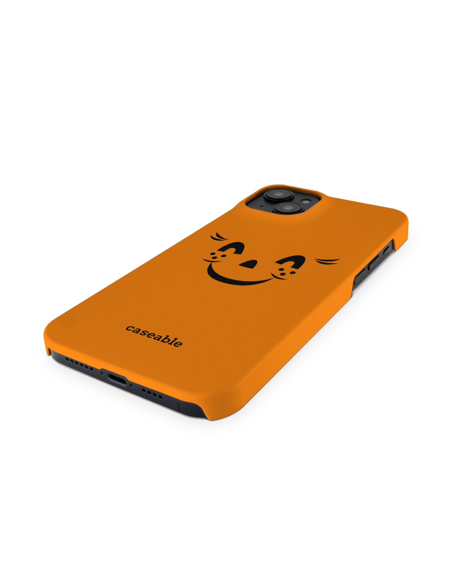 Pumpkin Smiles Hardcase Handyhülle für Apple iPhone 14 Plus: Perspektivansicht