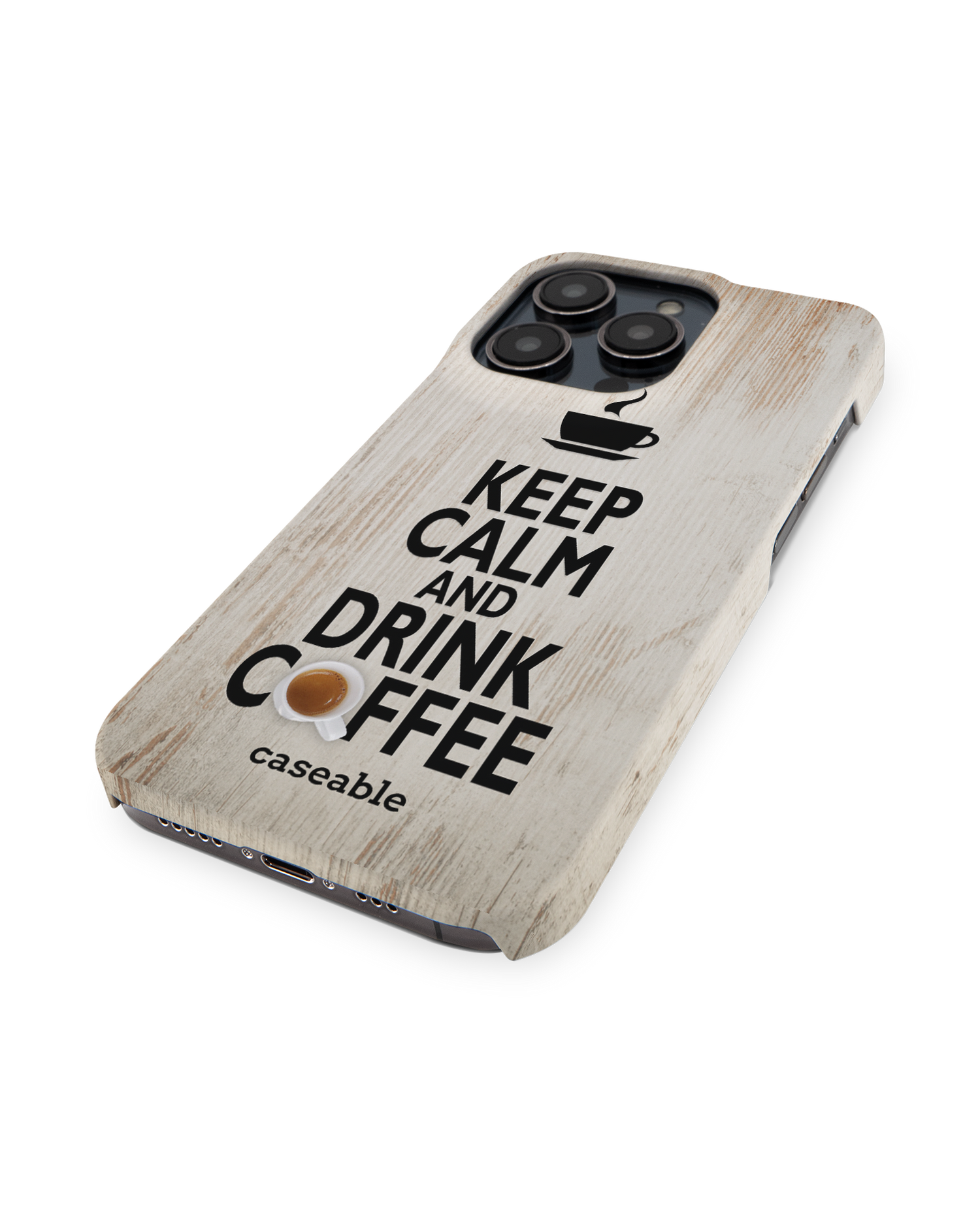 Drink Coffee Hardcase Handyhülle für Apple iPhone 14 Pro: Perspektivansicht