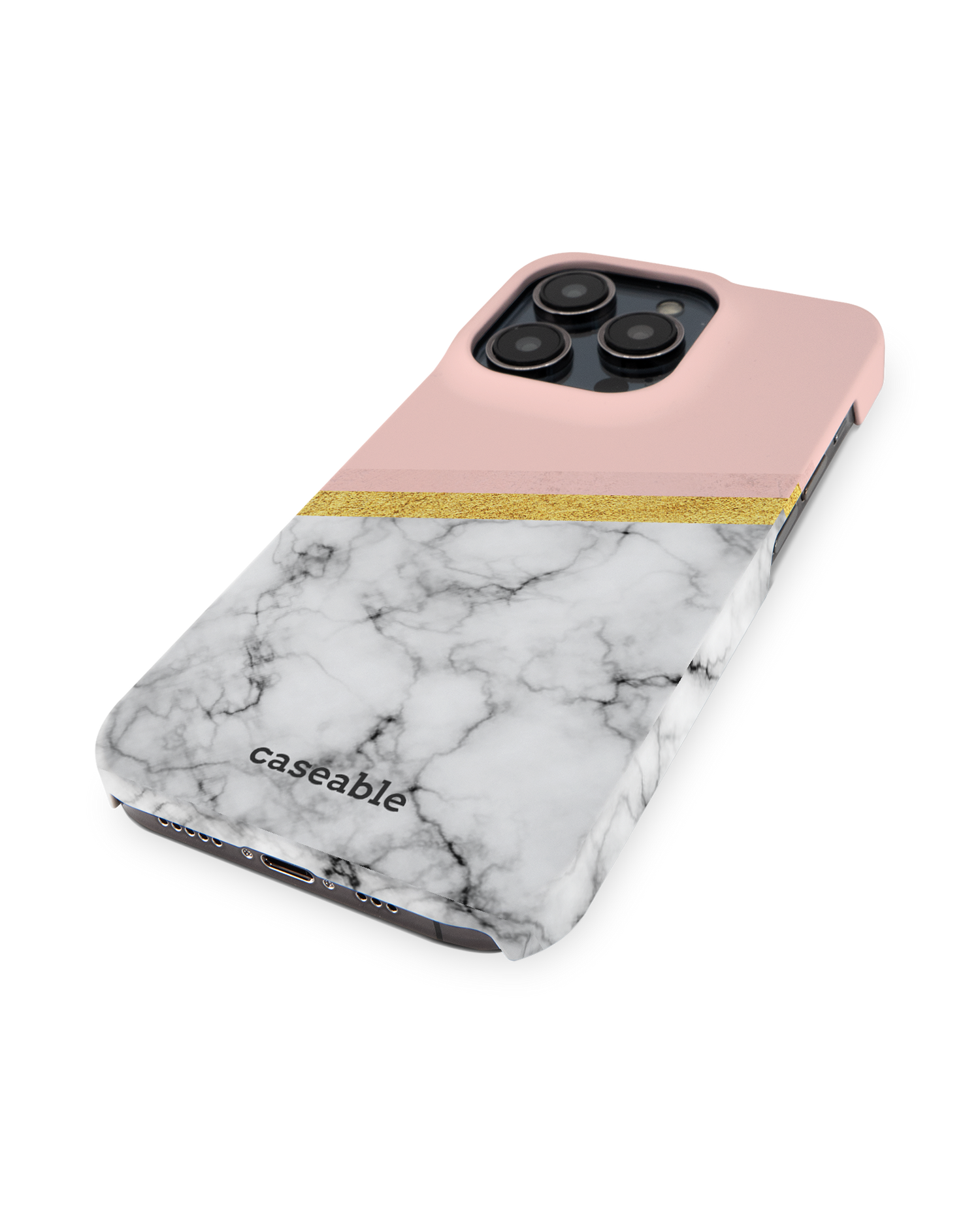 Marble Slice Hardcase Handyhülle für Apple iPhone 14 Pro: Perspektivansicht