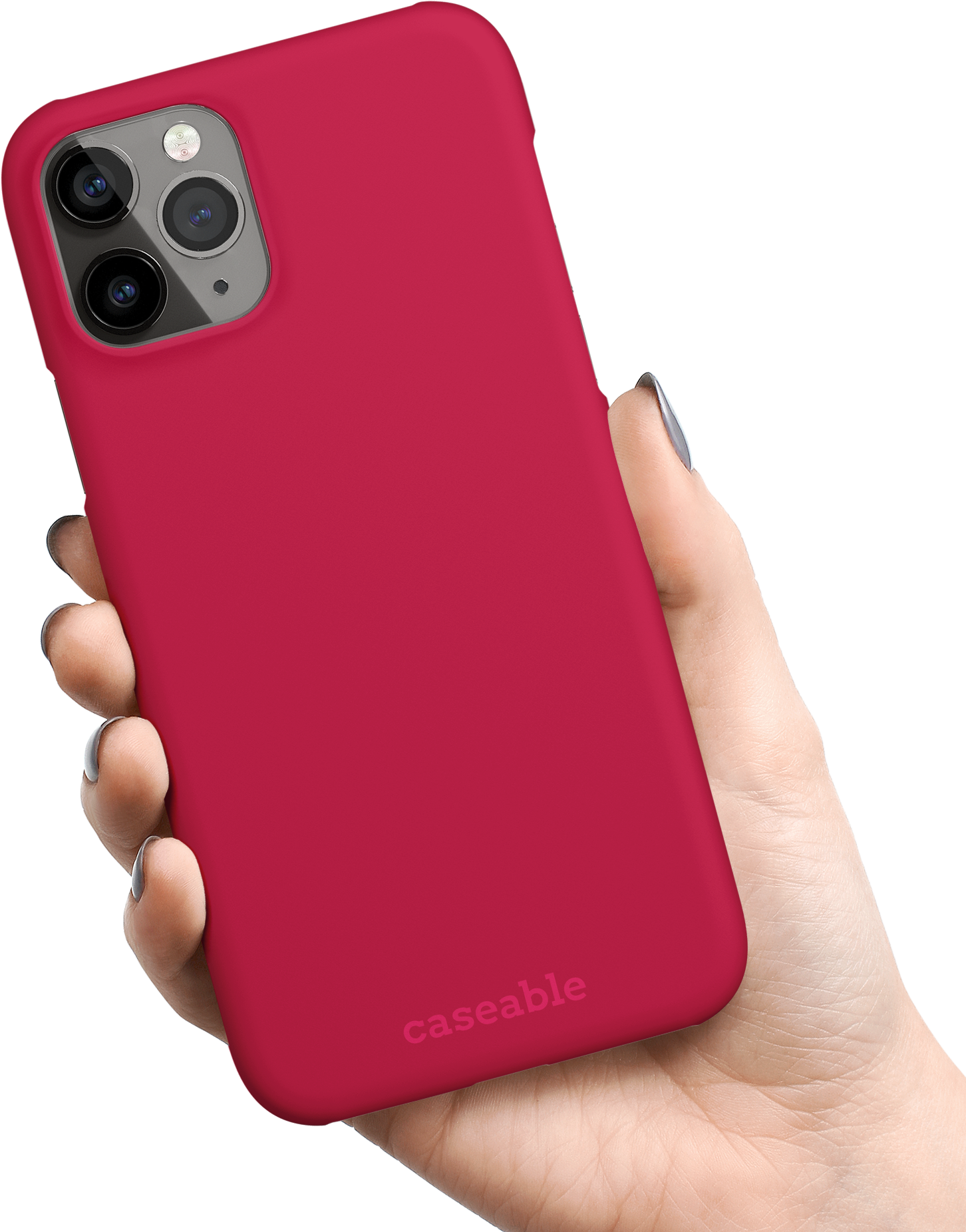 RED Hardcase Handyhülle Apple iPhone 11 Pro in der Hand gehalten