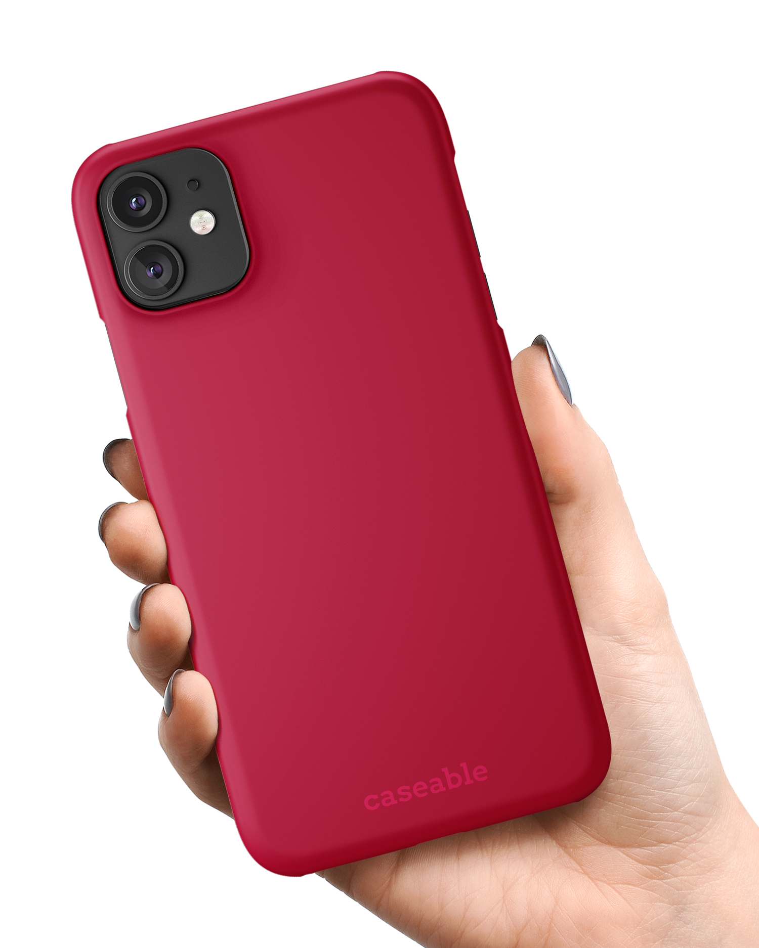 RED Hardcase Handyhülle Apple iPhone 11 in der Hand gehalten