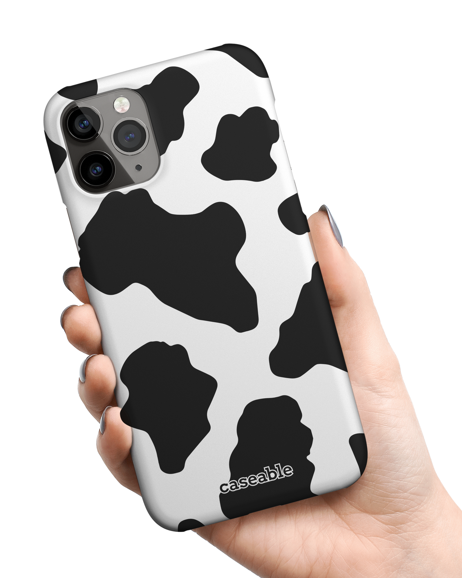Cow Print 2 Hardcase Handyhülle Apple iPhone 11 Pro Max in der Hand gehalten