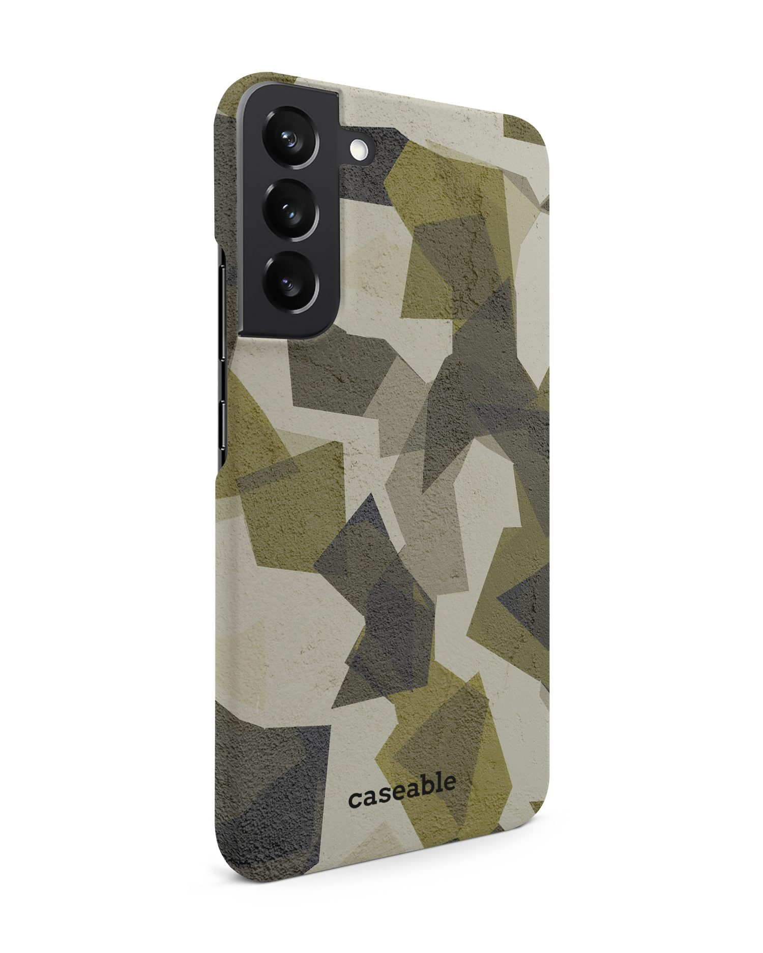 Geometric Camo Green Hardcase Handyhülle Samsung Galaxy S22 Plus 5G: Seitenansicht links