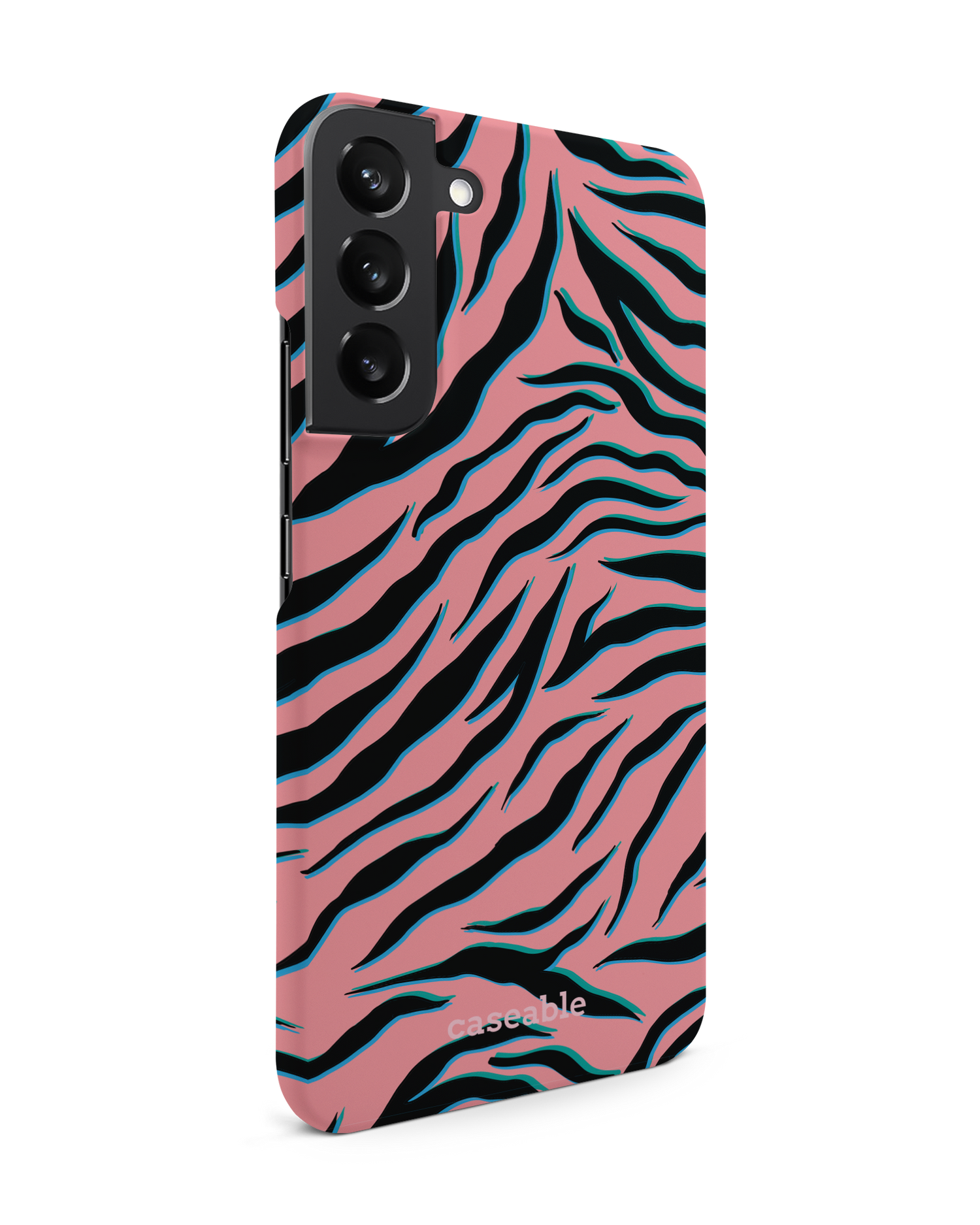 Pink Zebra Hardcase Handyhülle Samsung Galaxy S22 Plus 5G: Seitenansicht links