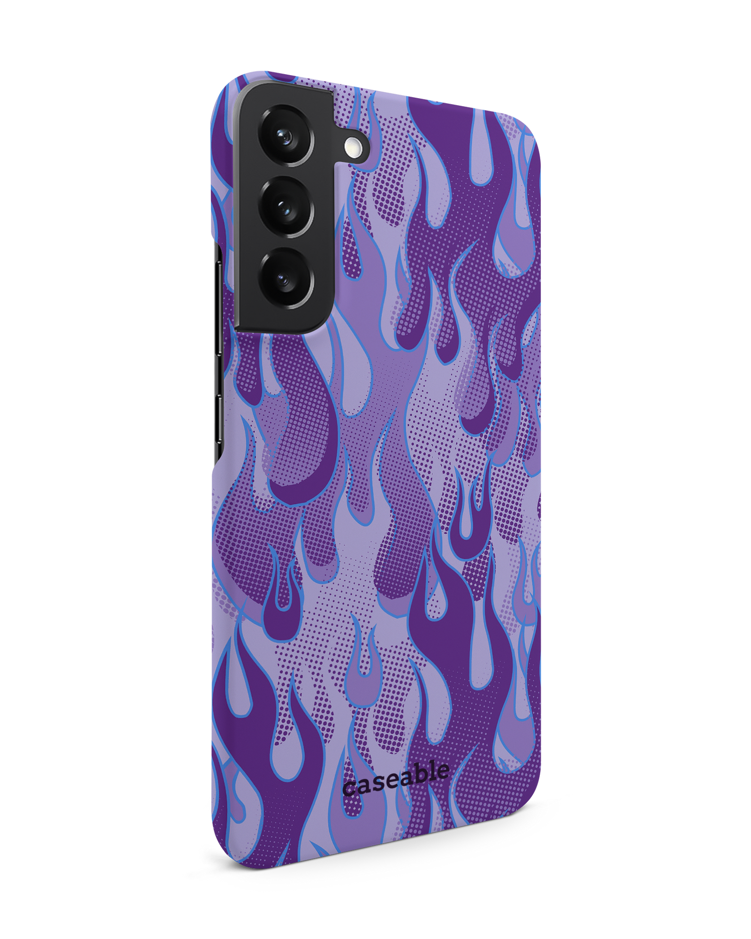 Purple Flames Hardcase Handyhülle Samsung Galaxy S22 Plus 5G: Seitenansicht links