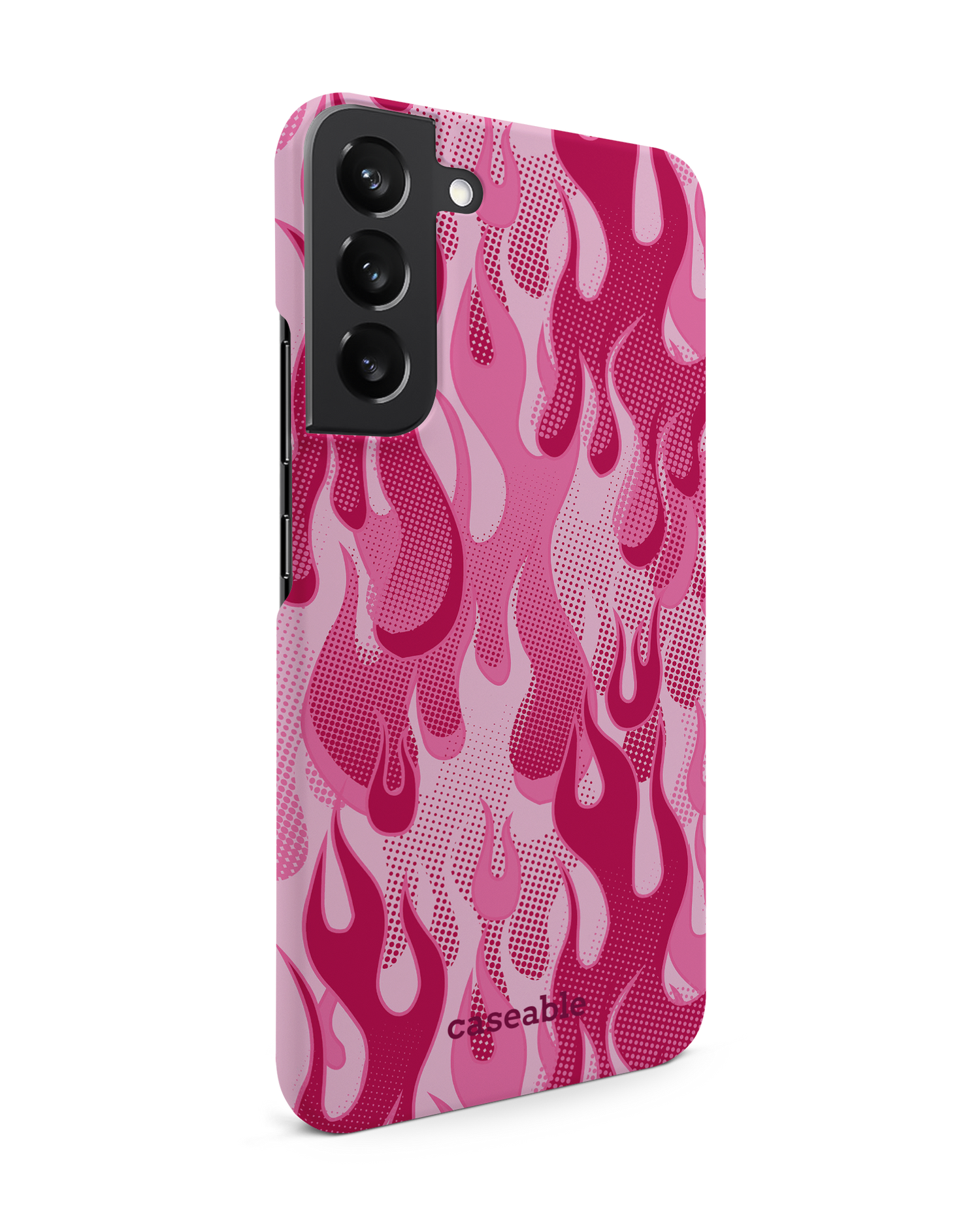 Pink Flames Hardcase Handyhülle Samsung Galaxy S22 Plus 5G: Seitenansicht links