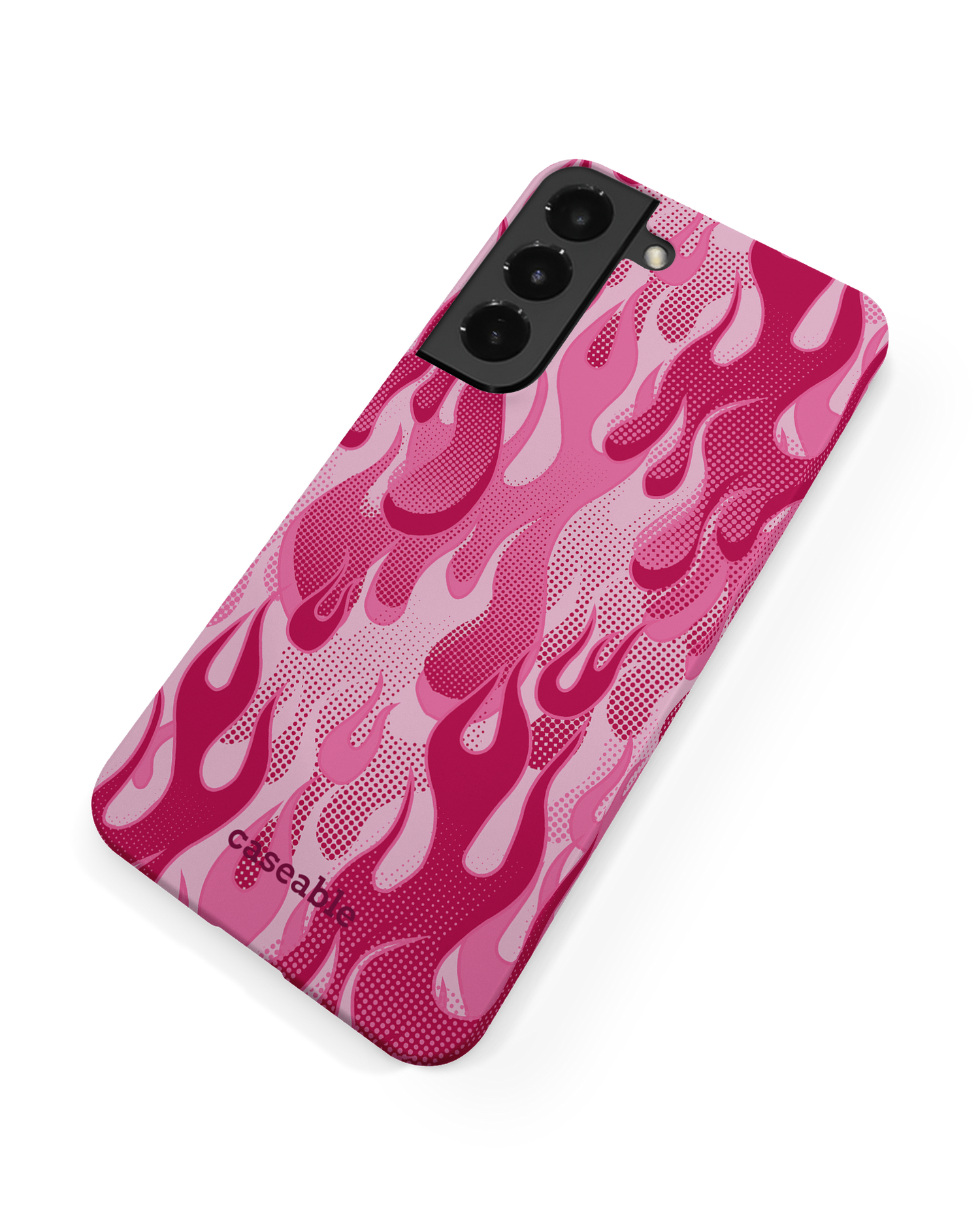 Pink Flames Hardcase Handyhülle Samsung Galaxy S22 Plus 5G: Rückseite