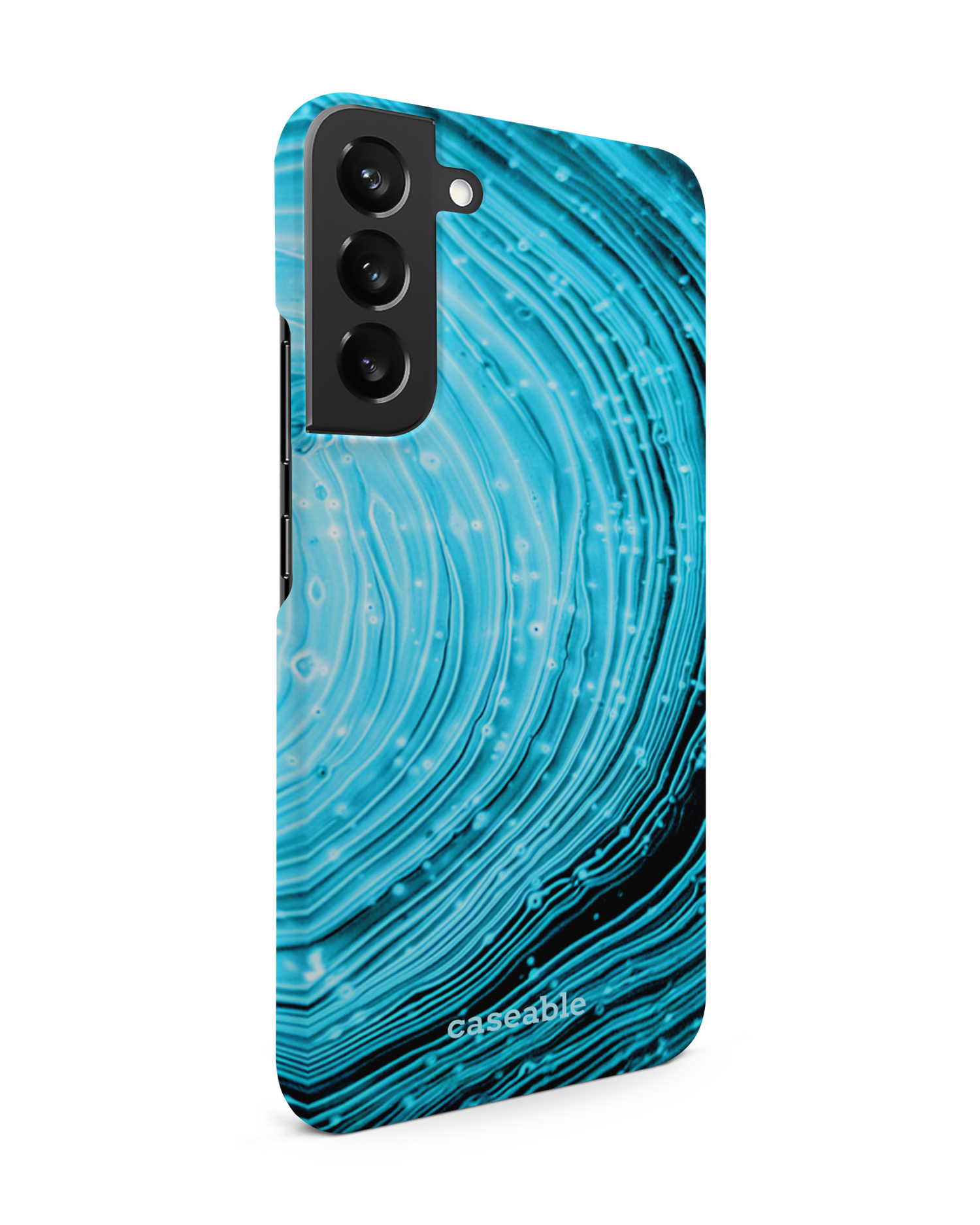 Turquoise Ripples Hardcase Handyhülle Samsung Galaxy S22 Plus 5G: Seitenansicht links
