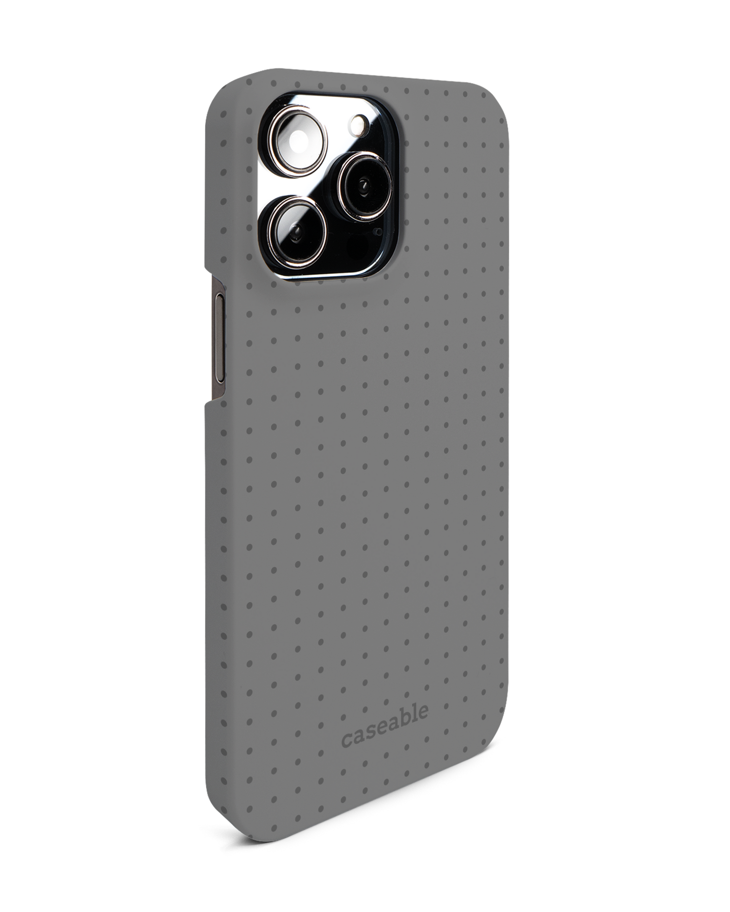 Dot Grid Grey Hardcase Handyhülle für Apple iPhone 14 Pro Max: Seitenansicht links