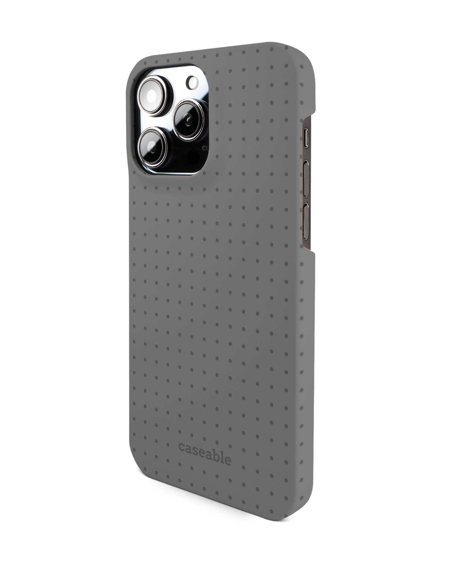 Dot Grid Grey Hardcase Handyhülle für Apple iPhone 14 Pro Max: Seitenansicht rechts