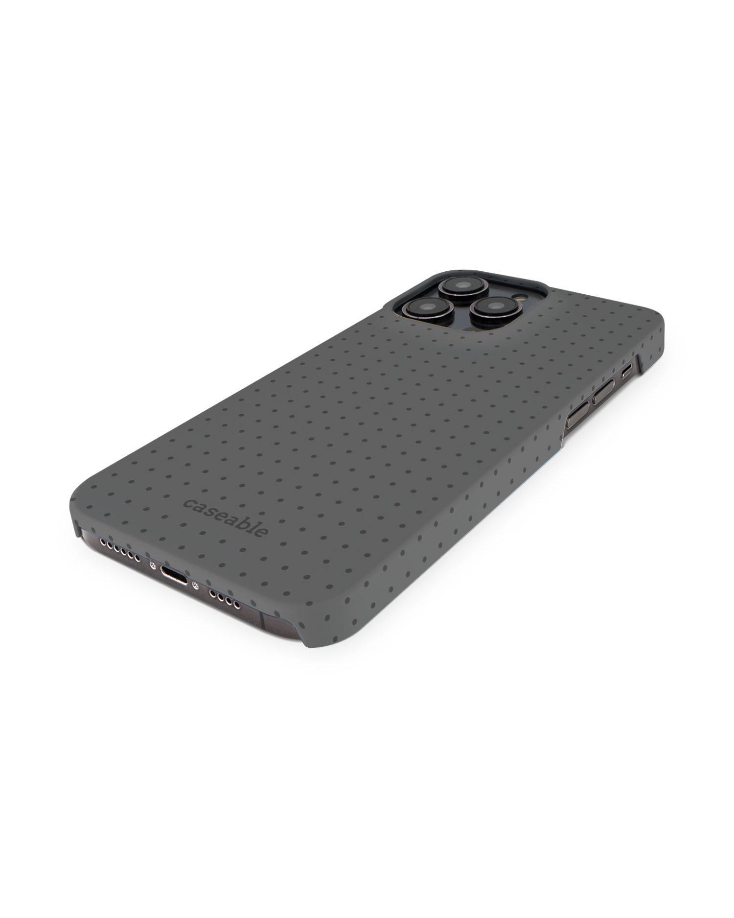 Dot Grid Grey Hardcase Handyhülle für Apple iPhone 14 Pro Max: Perspektivansicht