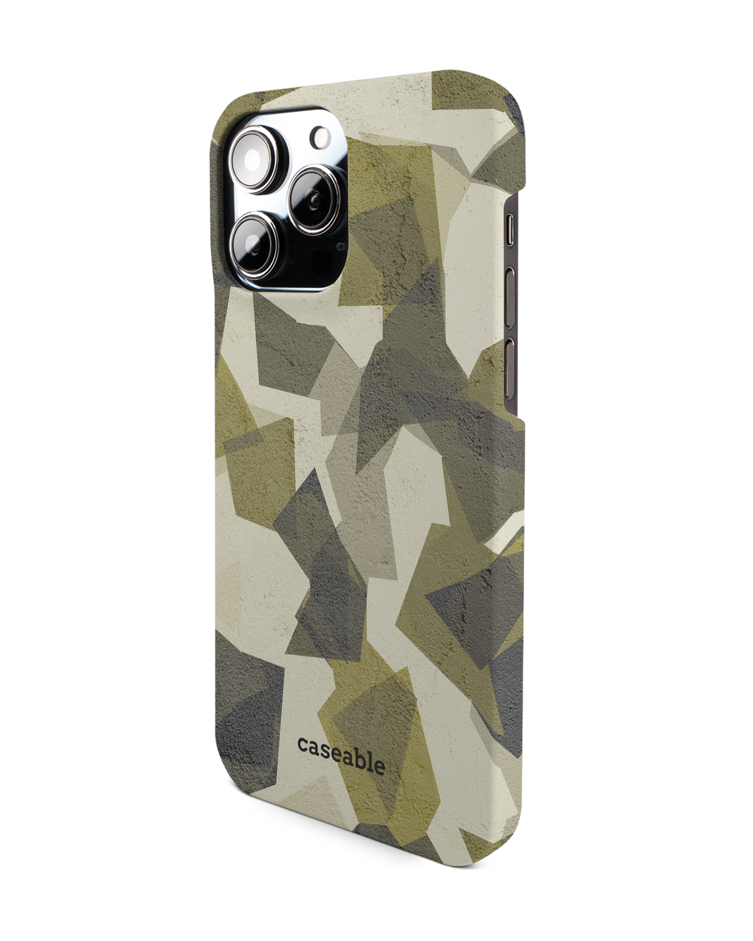 Geometric Camo Green Hardcase Handyhülle für Apple iPhone 14 Pro Max: Seitenansicht rechts