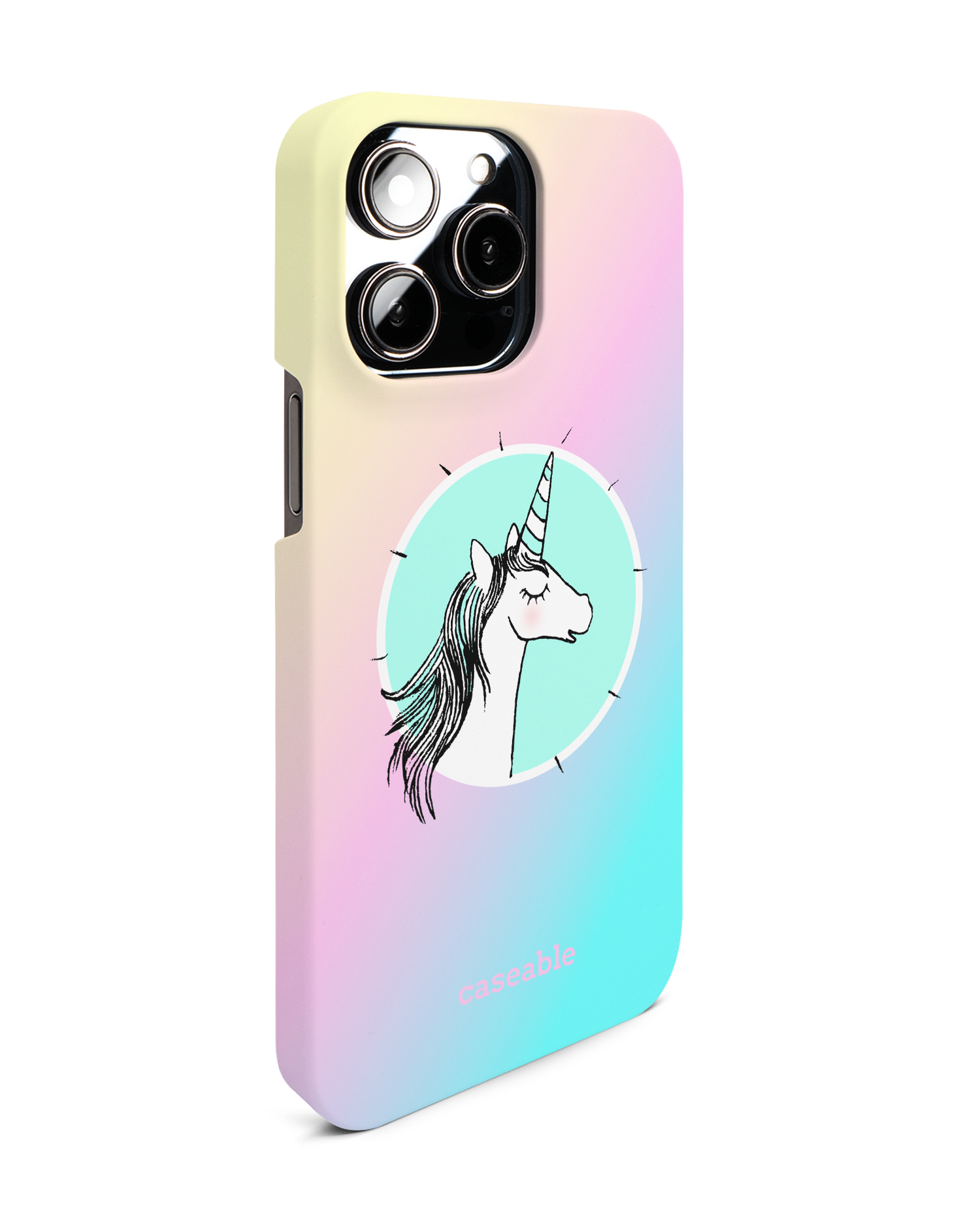 Happiness Unicorn Hardcase Handyhülle für Apple iPhone 14 Pro Max: Seitenansicht links