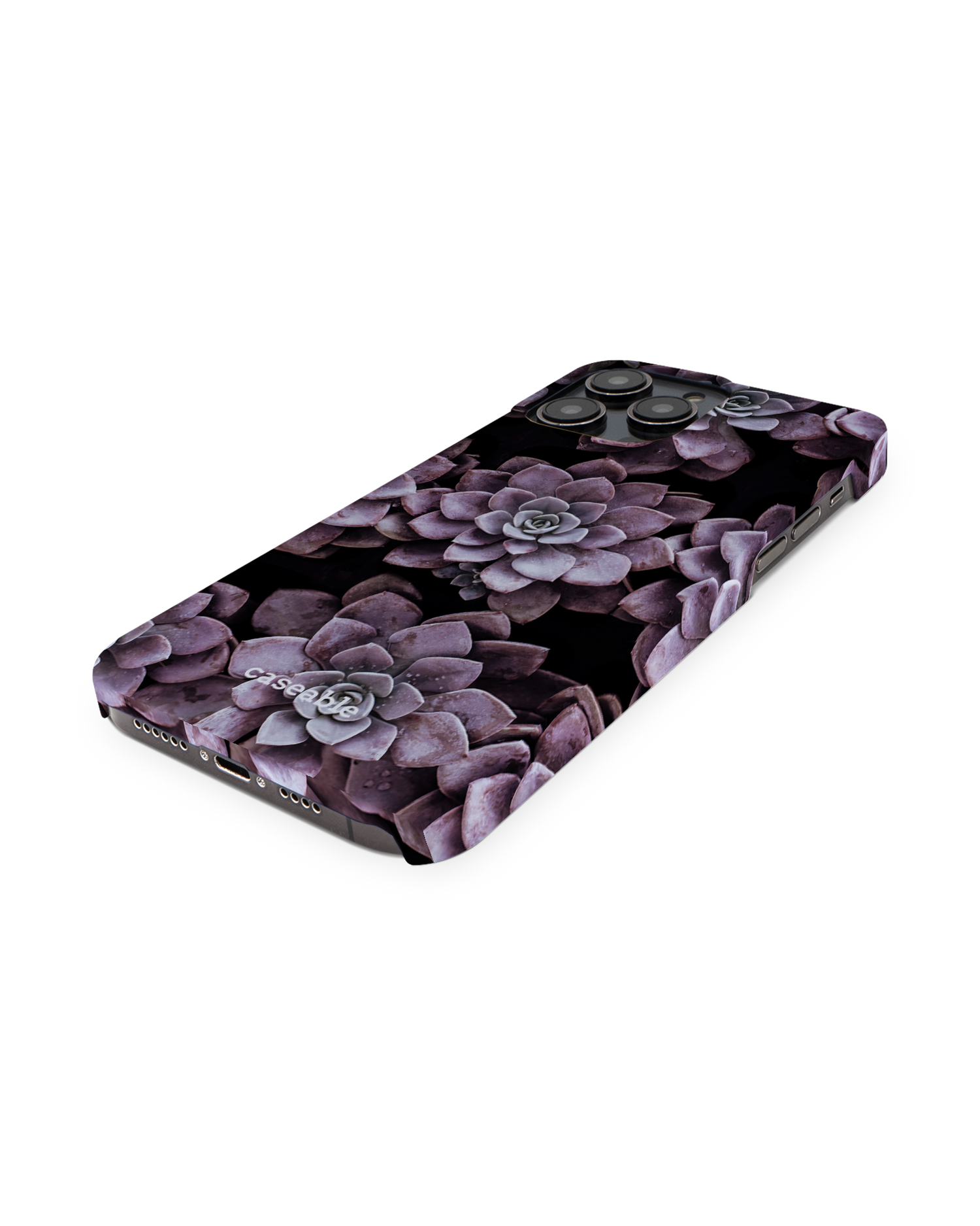Purple Succulents Hardcase Handyhülle für Apple iPhone 14 Pro Max: Seitenansicht rechts