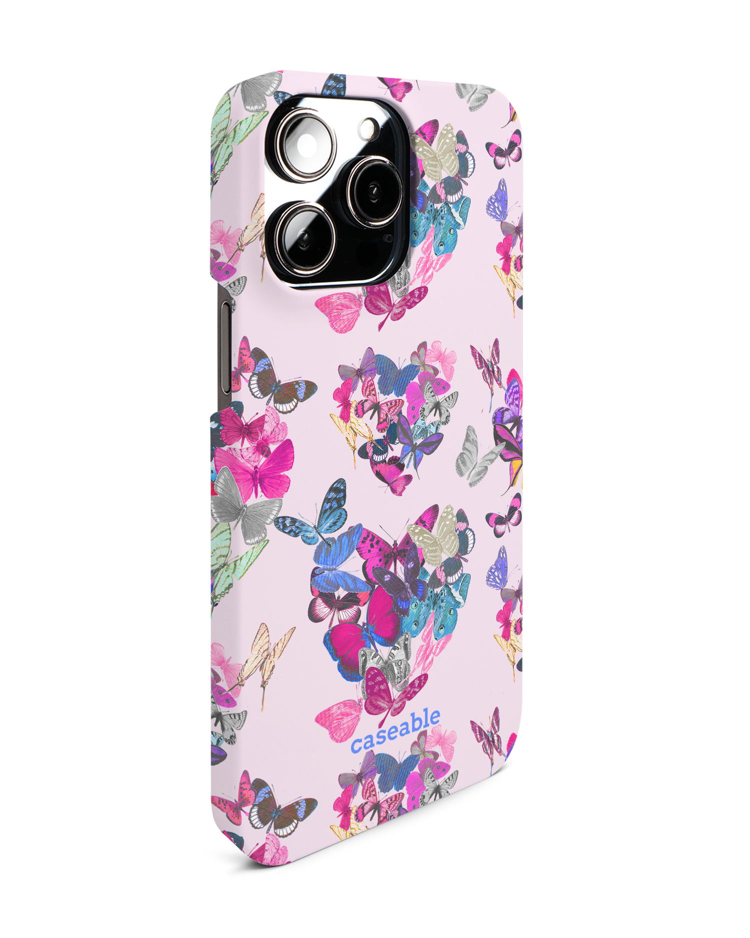 Butterfly Love Hardcase Handyhülle für Apple iPhone 14 Pro Max: Seitenansicht links
